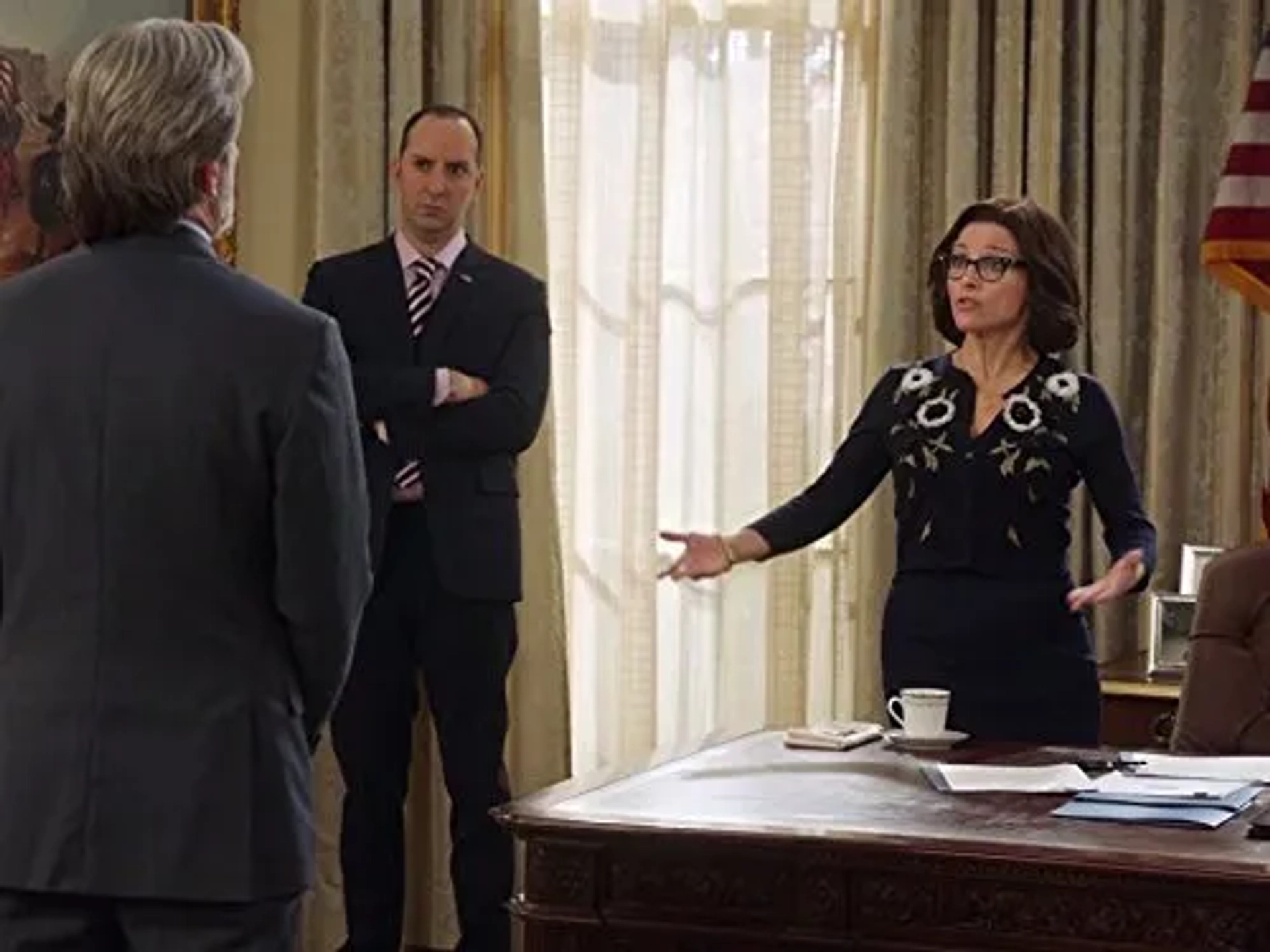 Julia Louis-Dreyfus, Gary Cole, and Tony Hale in Veep (2012)