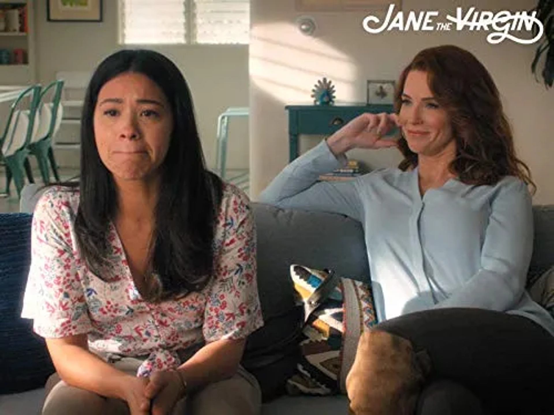 Gina Rodriguez and Bridget Regan in Jane the Virgin (2014)