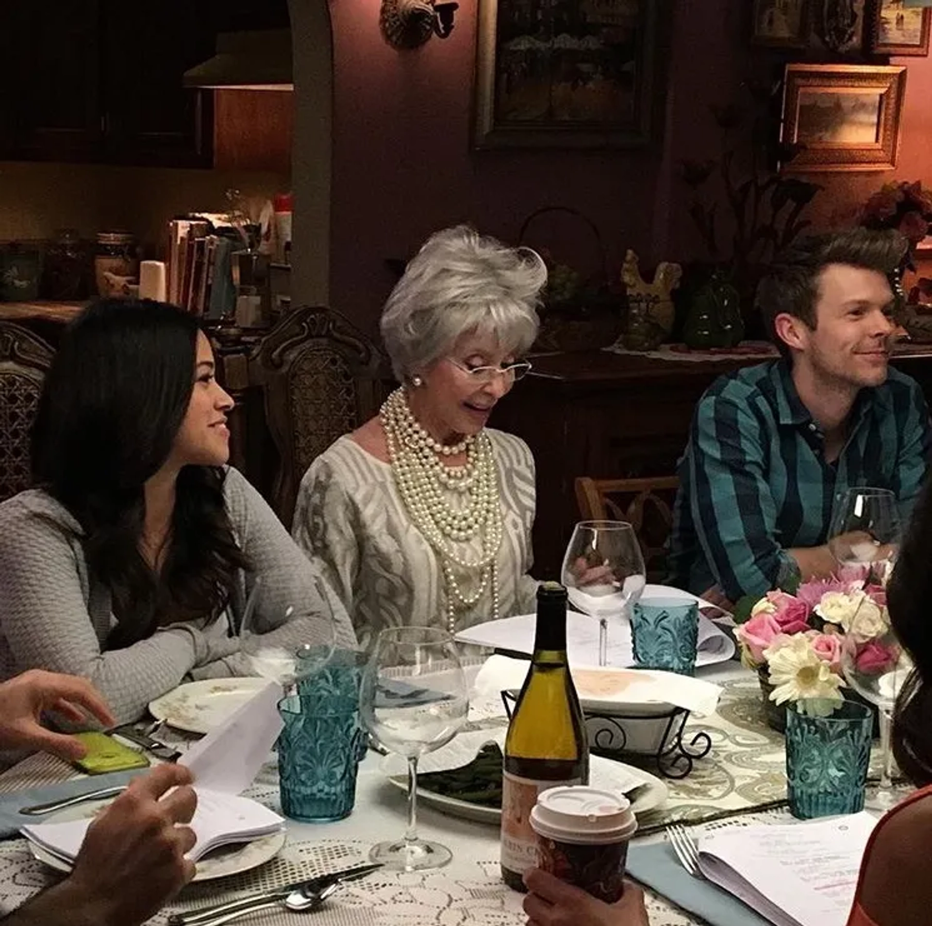 Rita Moreno, Gina Rodriguez, and Brian Dare in Jane the Virgin (2014)