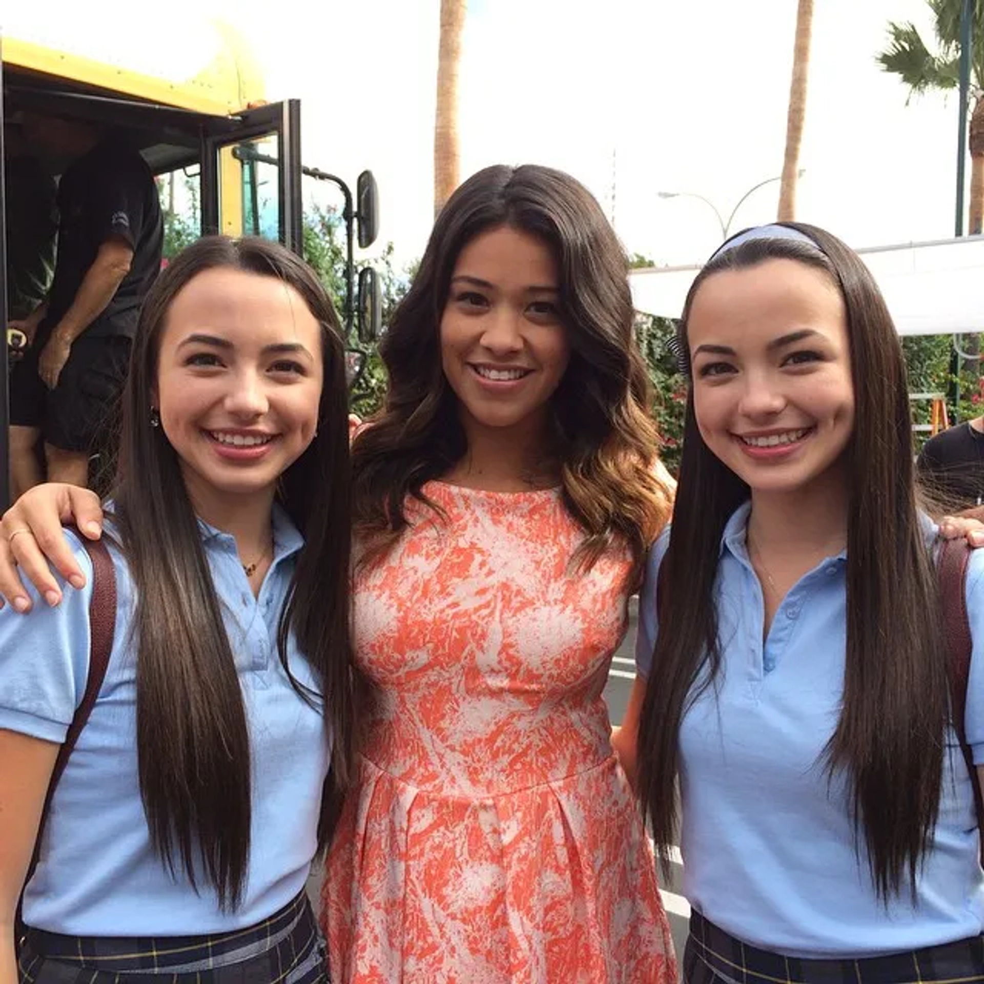 Still of Veronica Merrell, Gina Rodriguez, and Vanessa Merrell in Jane the Virgin (2014)