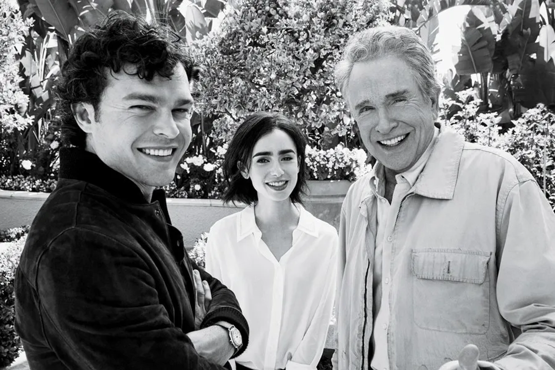 Warren Beatty, Alden Ehrenreich, and Lily Collins at an event for Rules Don't Apply (2016)