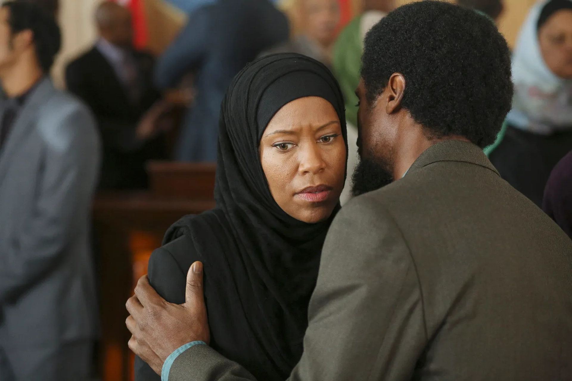 Regina King and Elvis Nolasco in American Crime (2015)