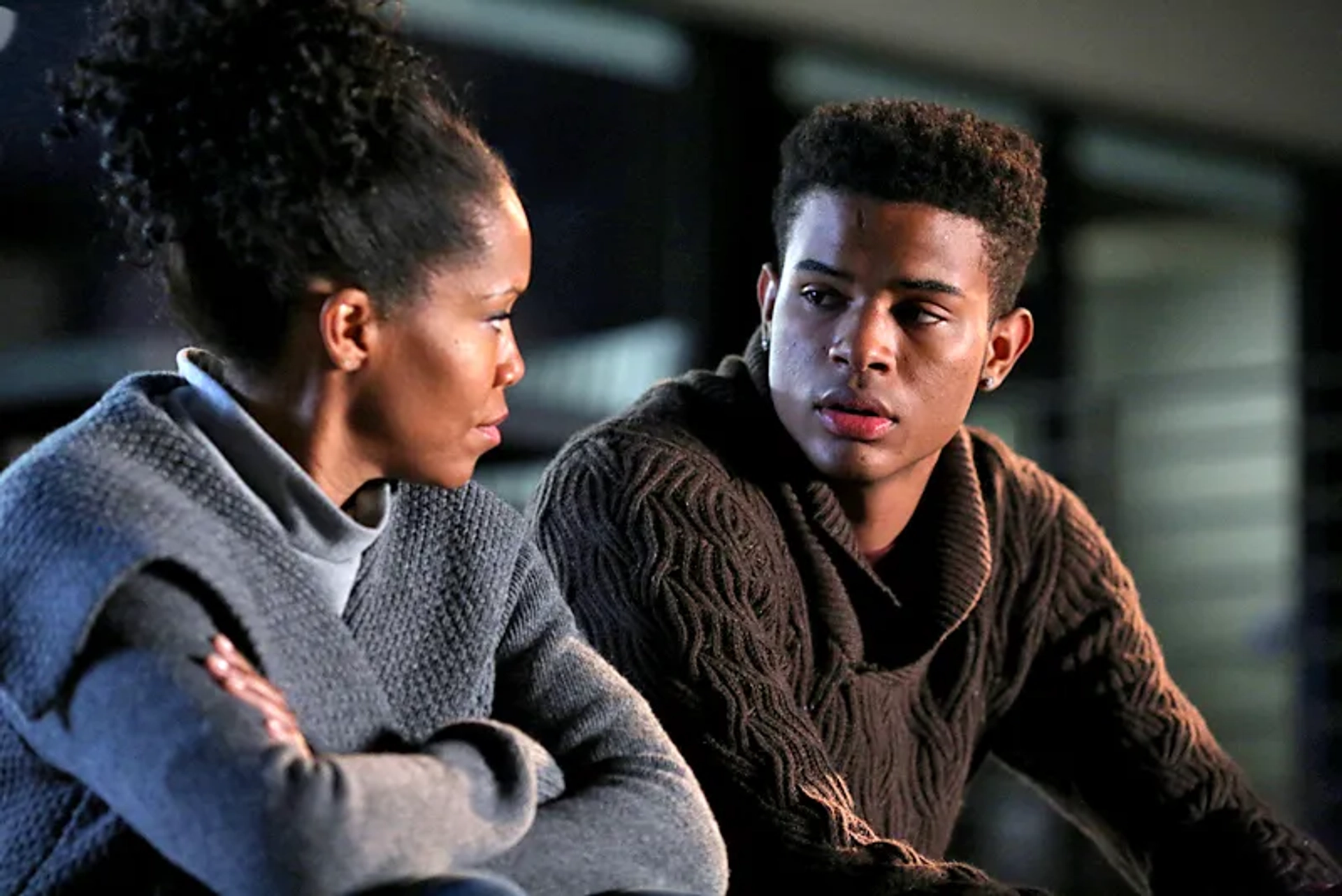 Still of Regina King and Trevor Jackson in American Crime.