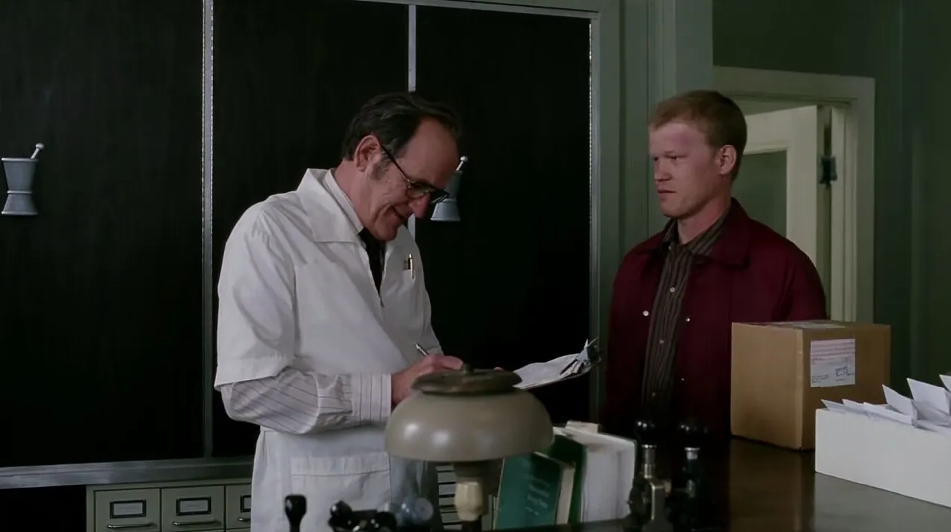 Richard Jenkins and Jesse Plemons in Olive Kitteridge (2014)