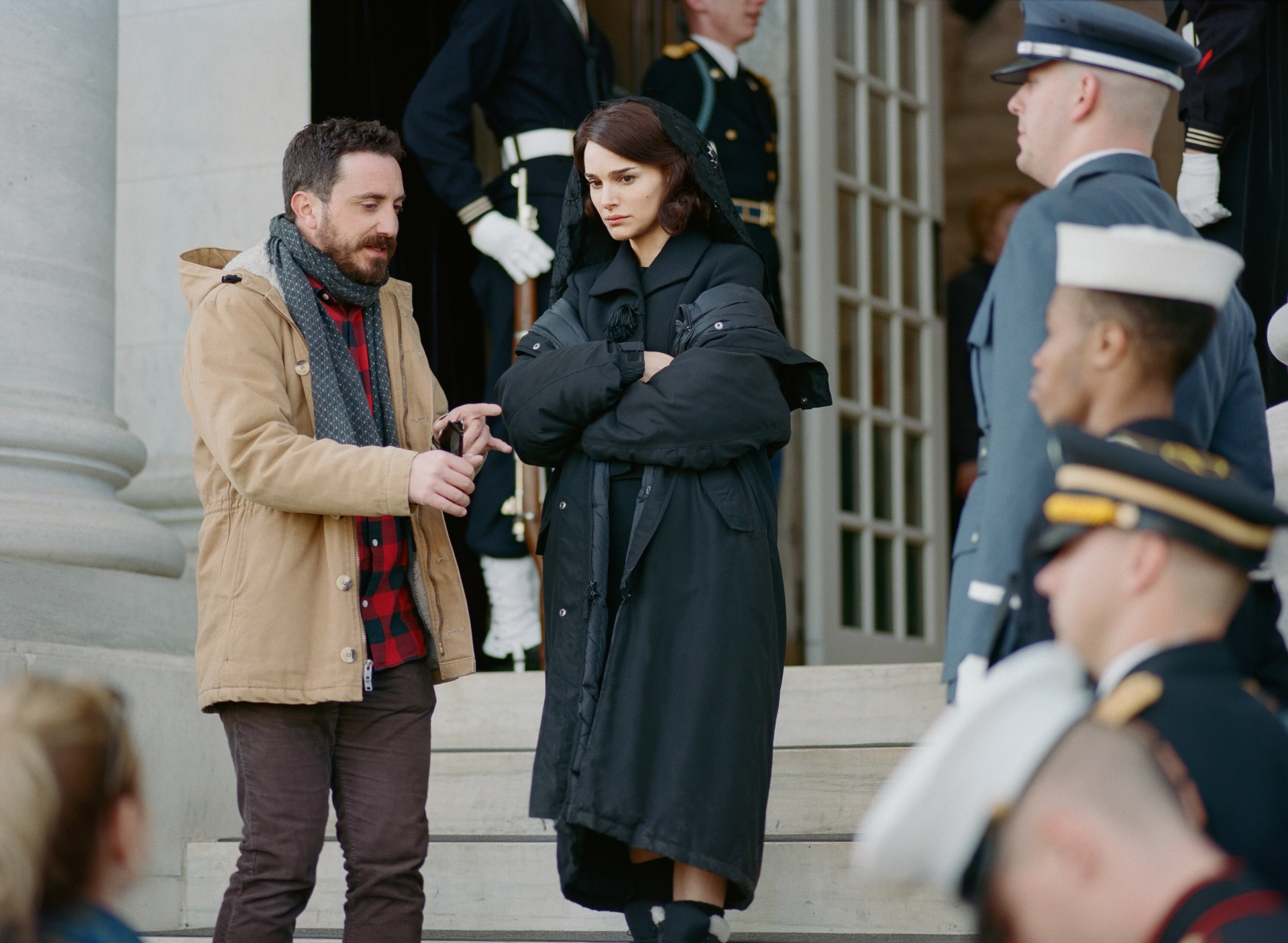 Natalie Portman and Pablo Larraín in Jackie (2016)