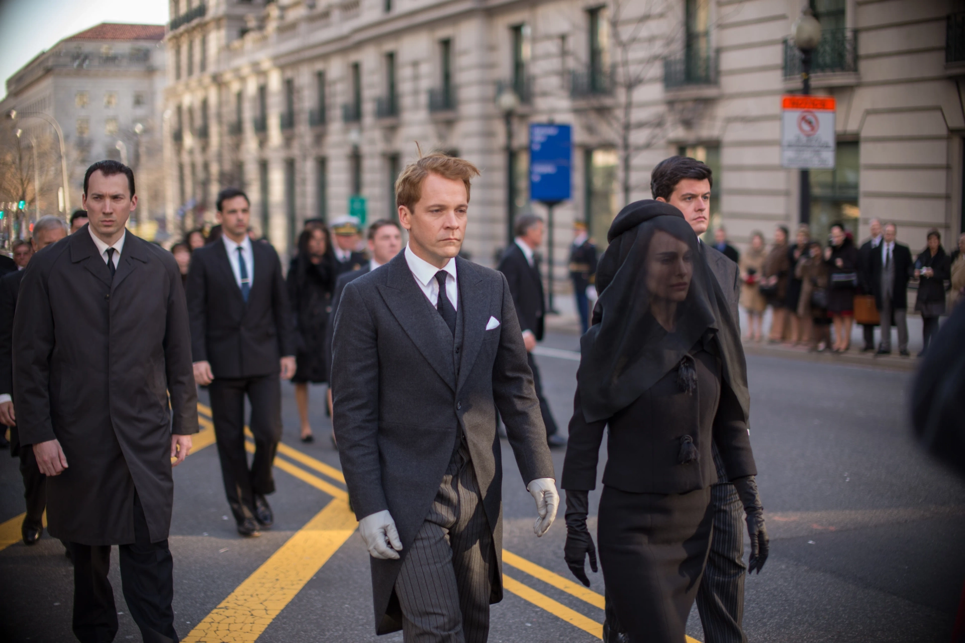 Natalie Portman, Peter Sarsgaard, Gaspard Koenig, and David Caves in Jackie (2016)