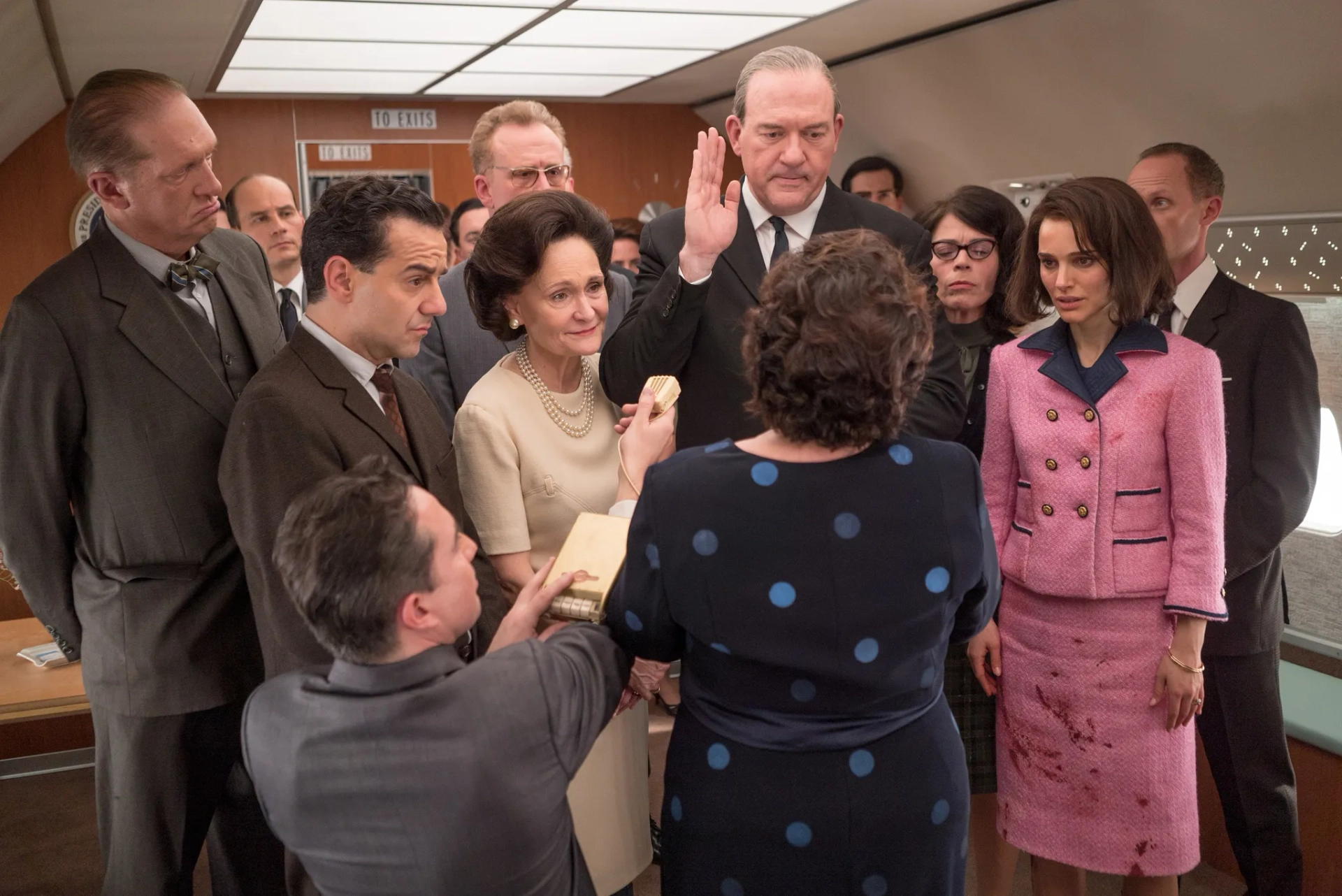 Natalie Portman, John Carroll Lynch, Max Casella, and Beth Grant in Jackie (2016)