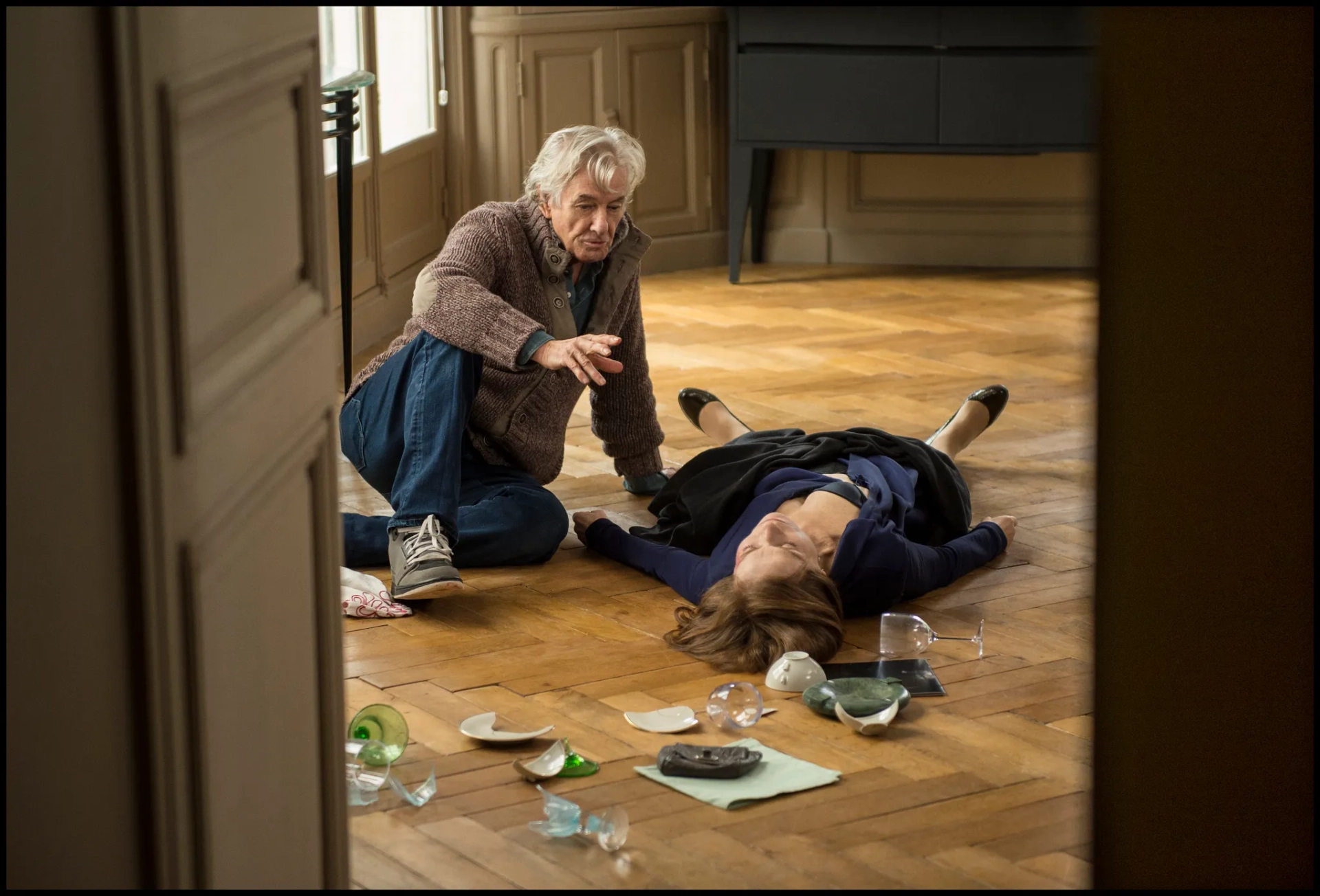 Paul Verhoeven and Isabelle Huppert in Elle (2016)