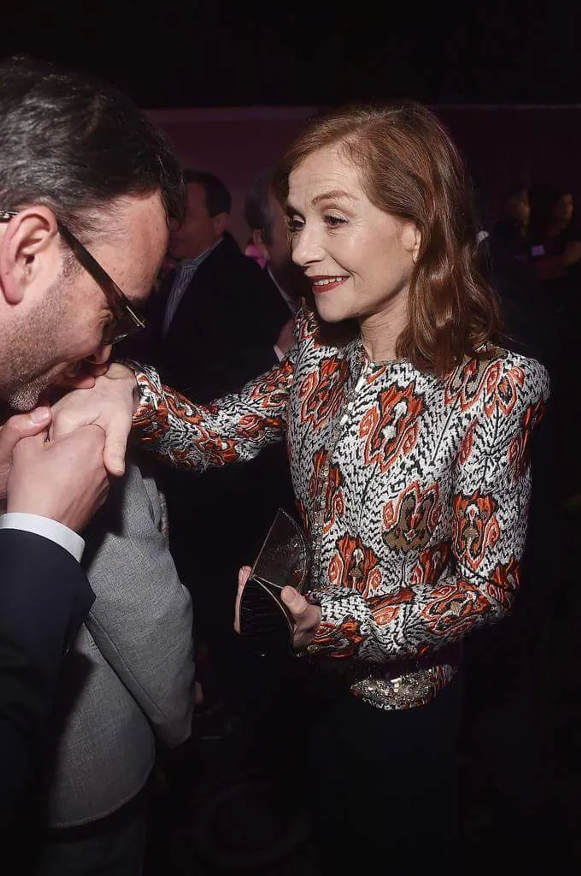 Isabelle Huppert and Nicolas Winding Refn at an event for Elle (2016)