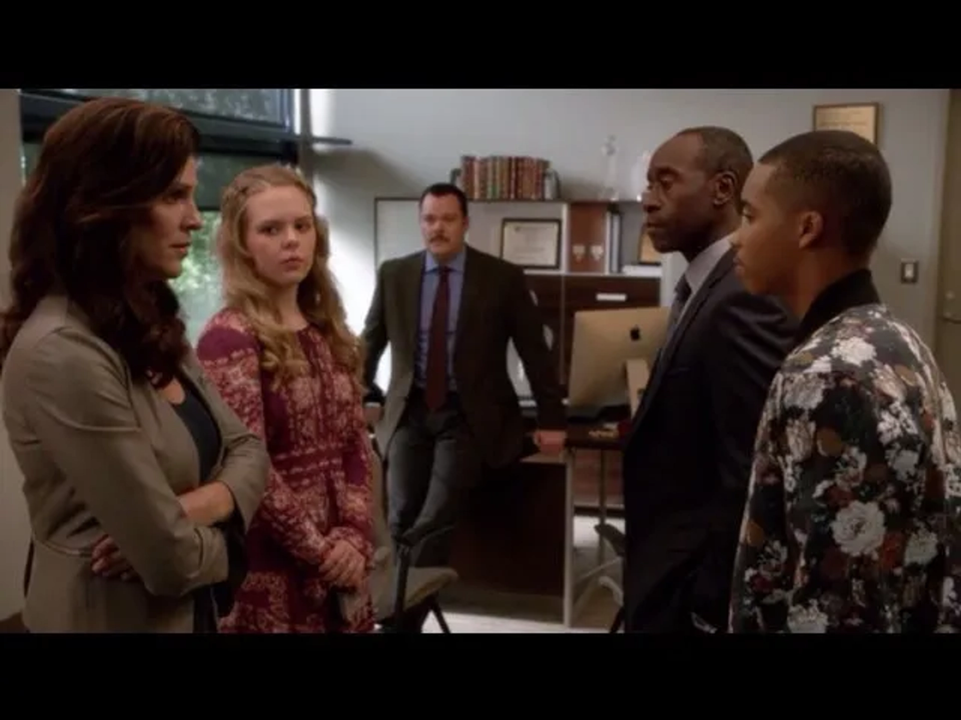 Heather Mazur, Mackenzie Wareing, Michael Gladis, Don Cheadle and Donis Leonard Jr. in House Of Lies