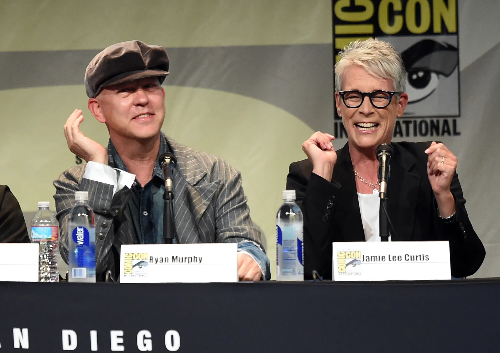 Jamie Lee Curtis and Ryan Murphy at an event for Scream Queens (2015)