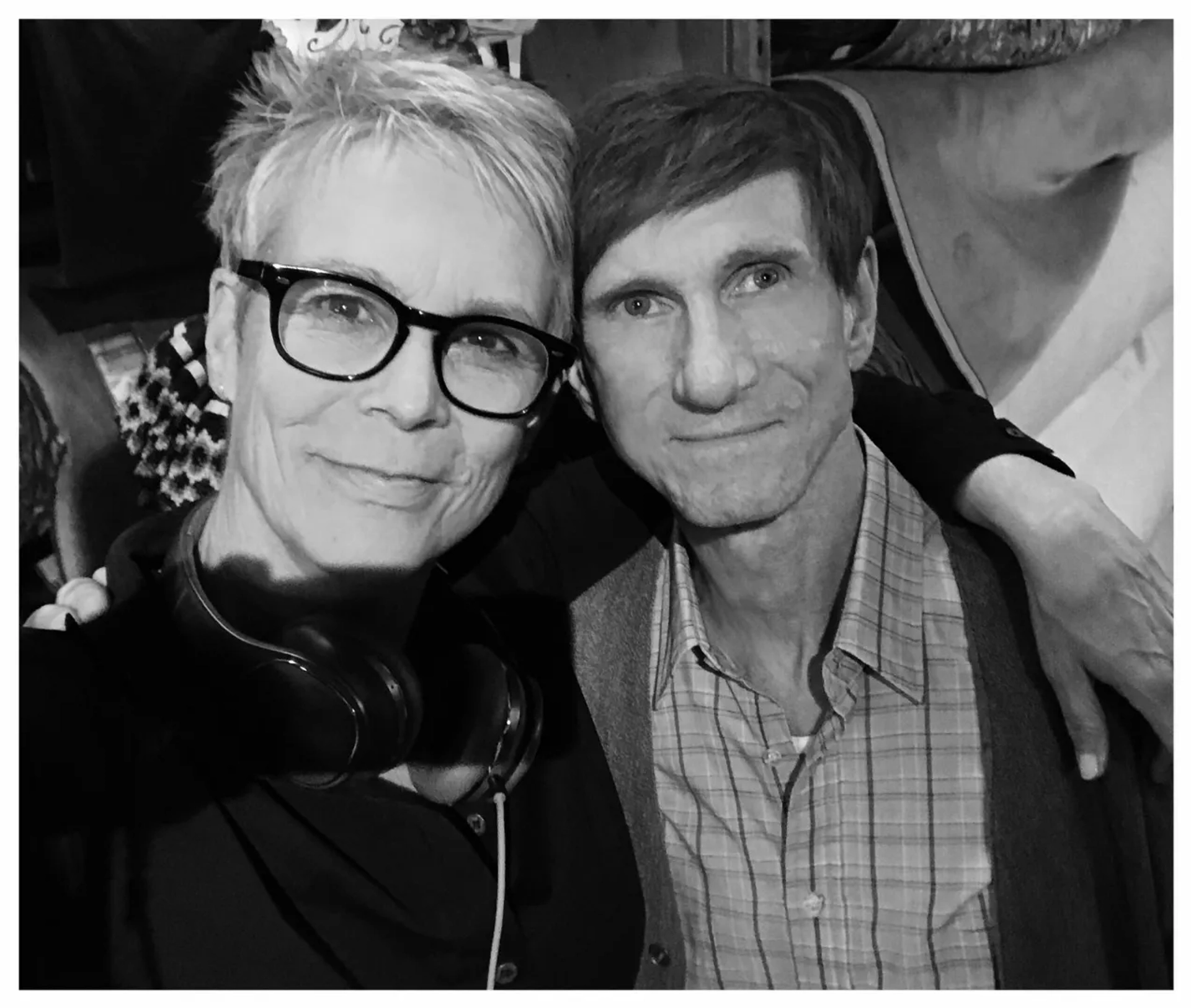 Jamie Lee Curtis and Bill Oberst Jr. on set of SCREAM QUEENS (Los Angeles, CA 2016)