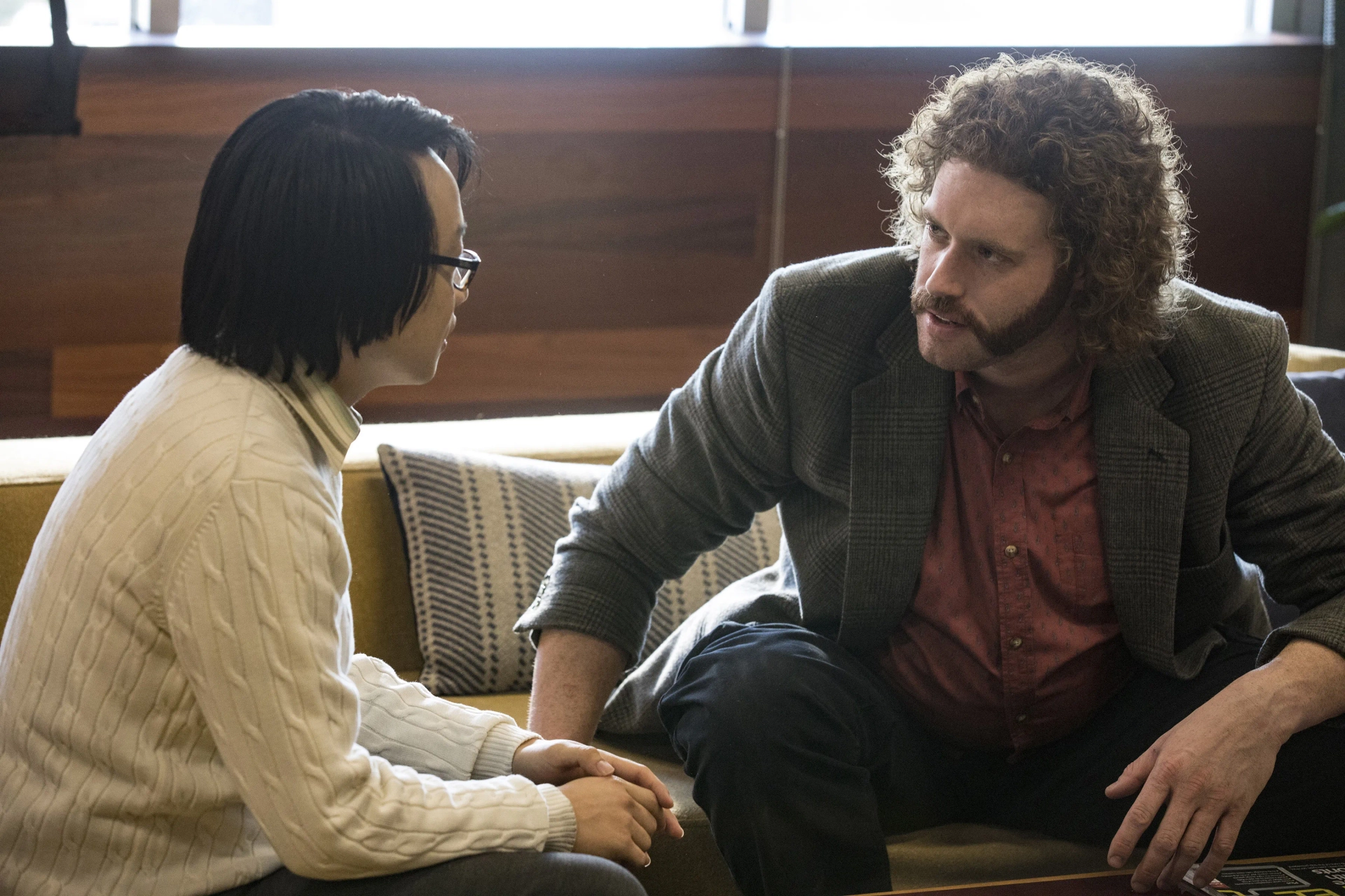 T.J. Miller and Jimmy O. Yang in Silicon Valley (2014)