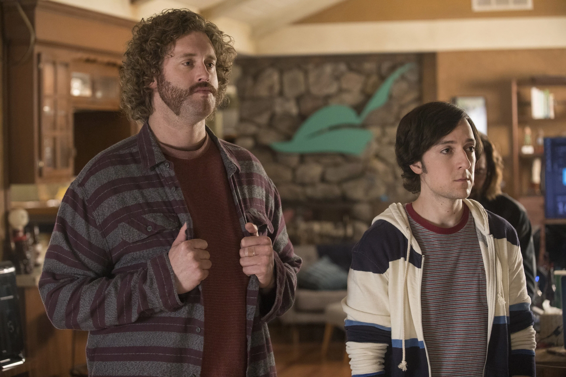 T.J. Miller and Josh Brener in Silicon Valley (2014)