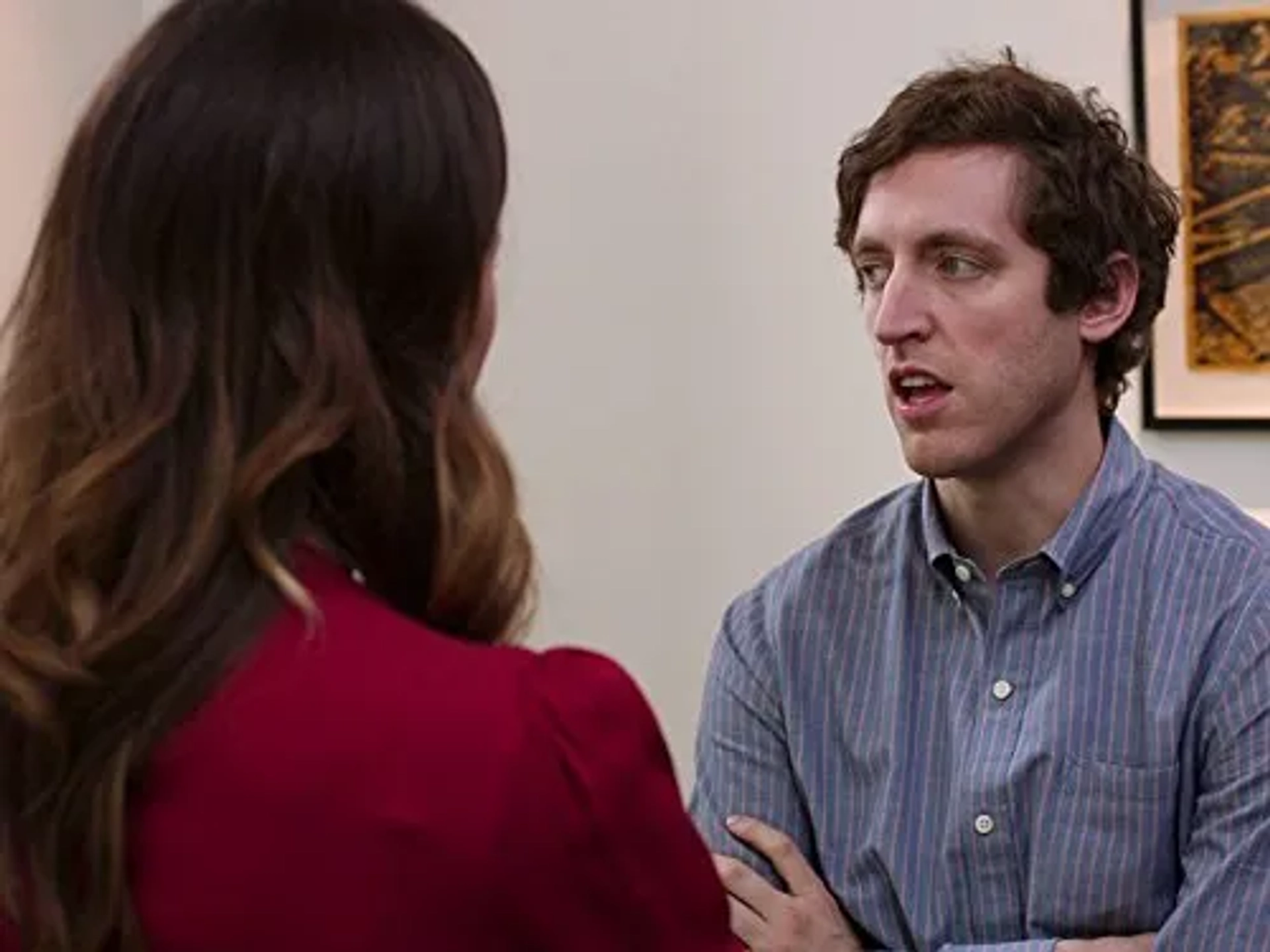 Amanda Crew and Thomas Middleditch in Silicon Valley (2014)