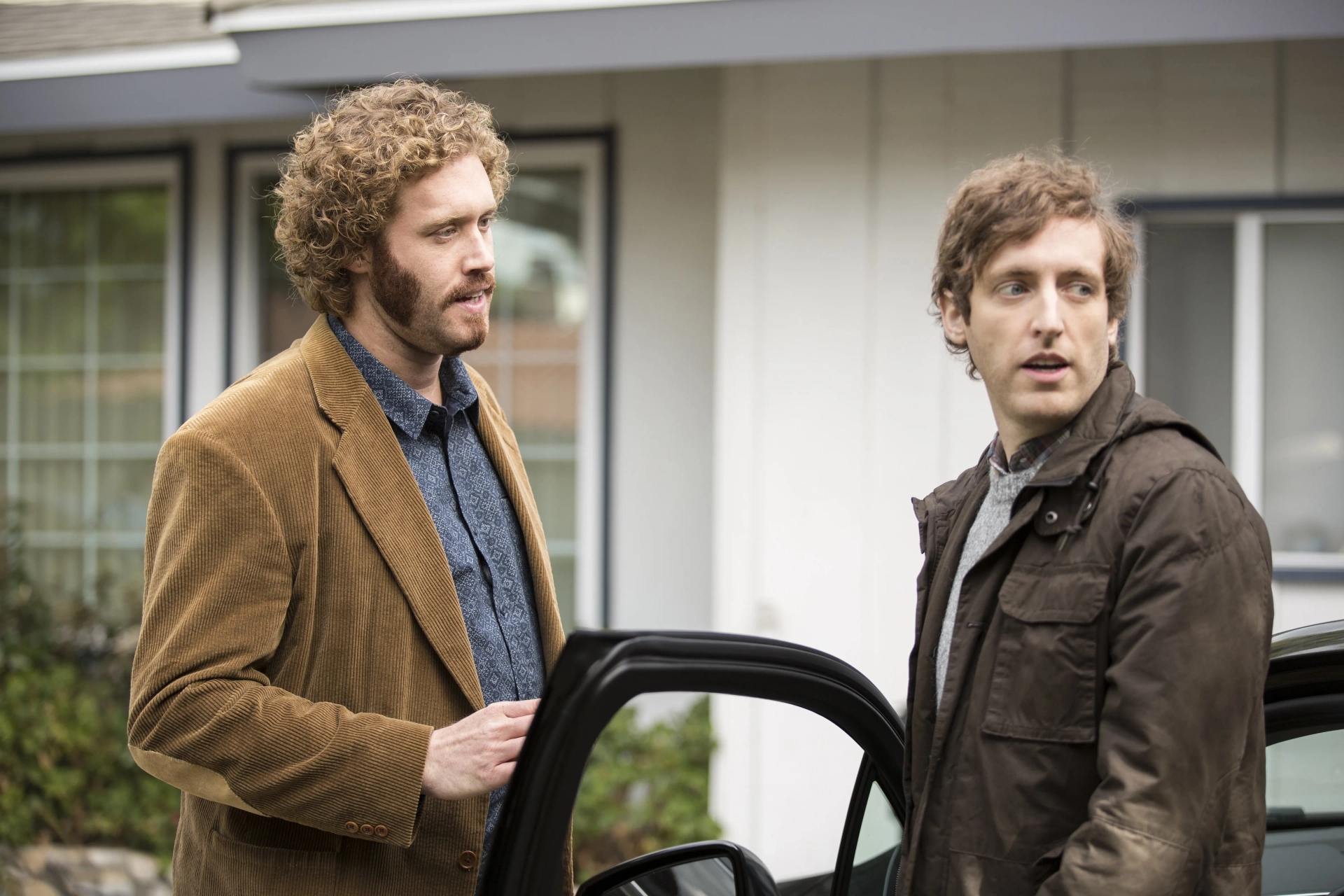 T.J. Miller and Thomas Middleditch in Silicon Valley (2014)