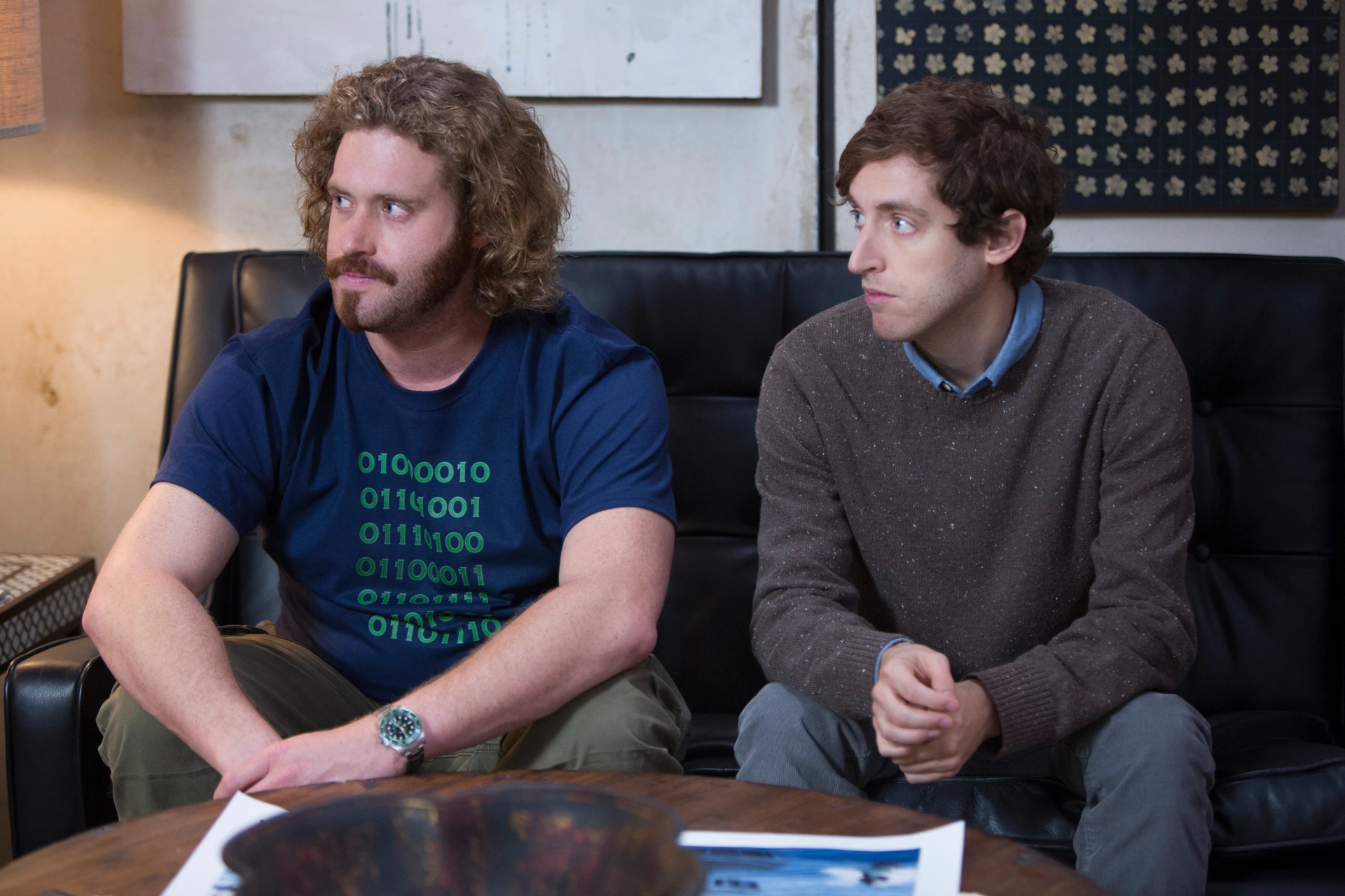 T.J. Miller and Thomas Middleditch in Silicon Valley (2014)