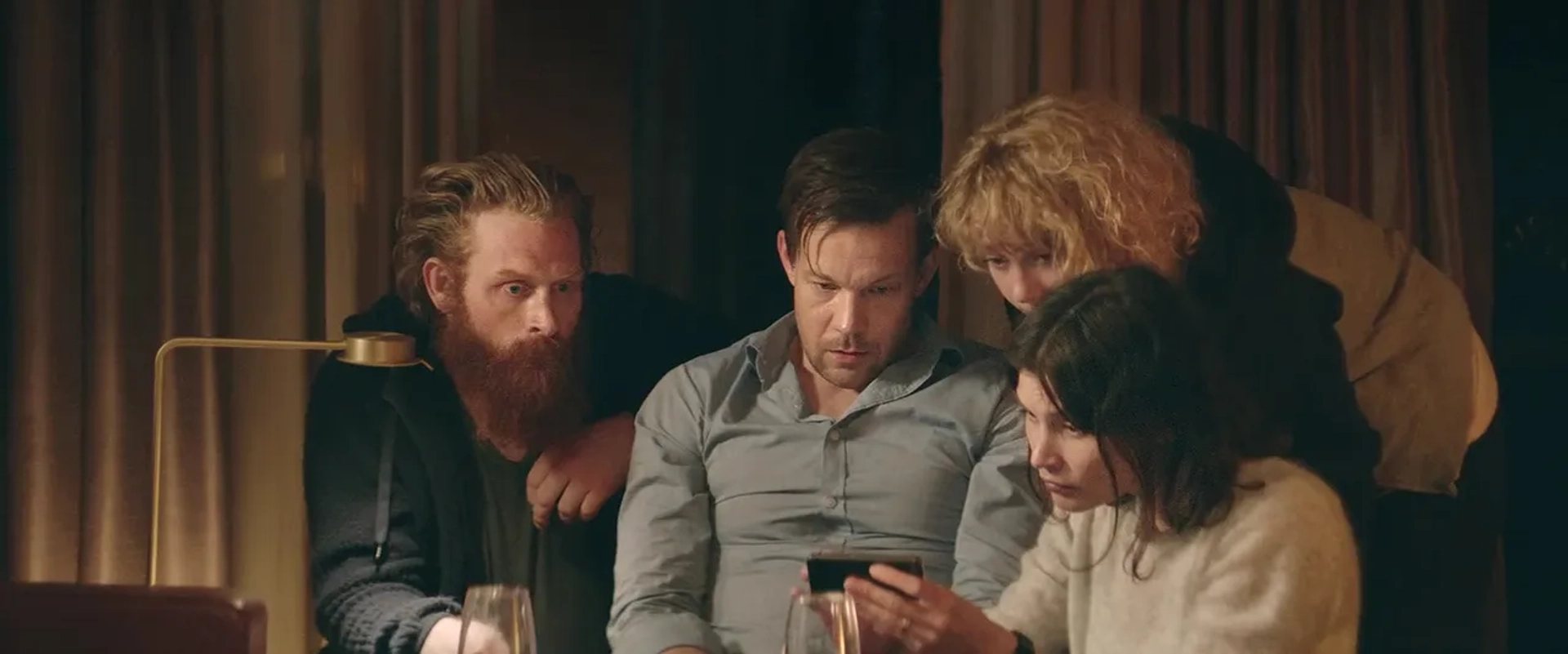 Johannes Kuhnke, Kristofer Hivju, Lisa Loven Kongsli, and Fanni Metelius in Force Majeure (2014)