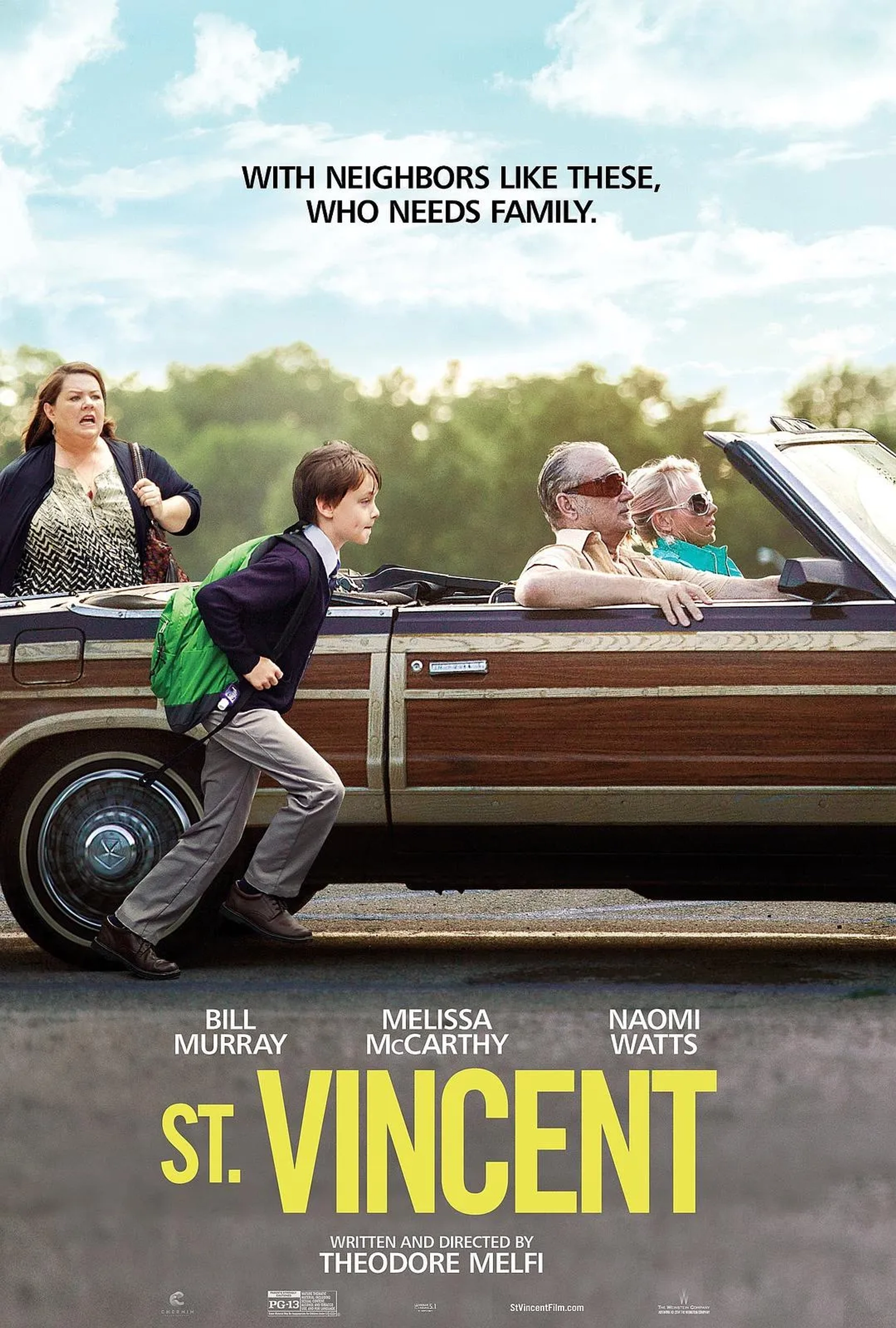 Bill Murray, Melissa McCarthy, Naomi Watts, and Jaeden Martell in St. Vincent (2014)