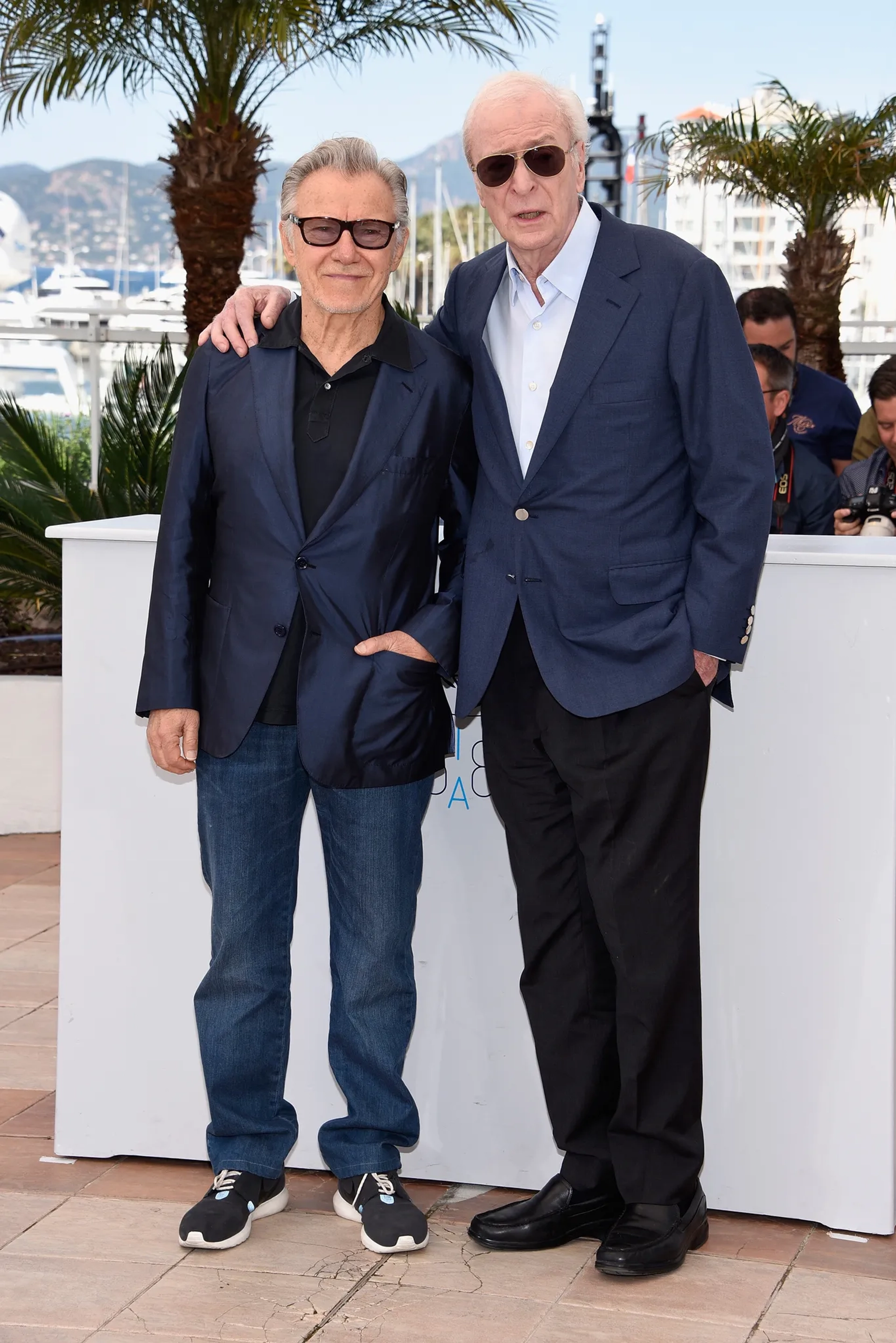 Harvey Keitel and Michael Caine at an event for Youth (2015)