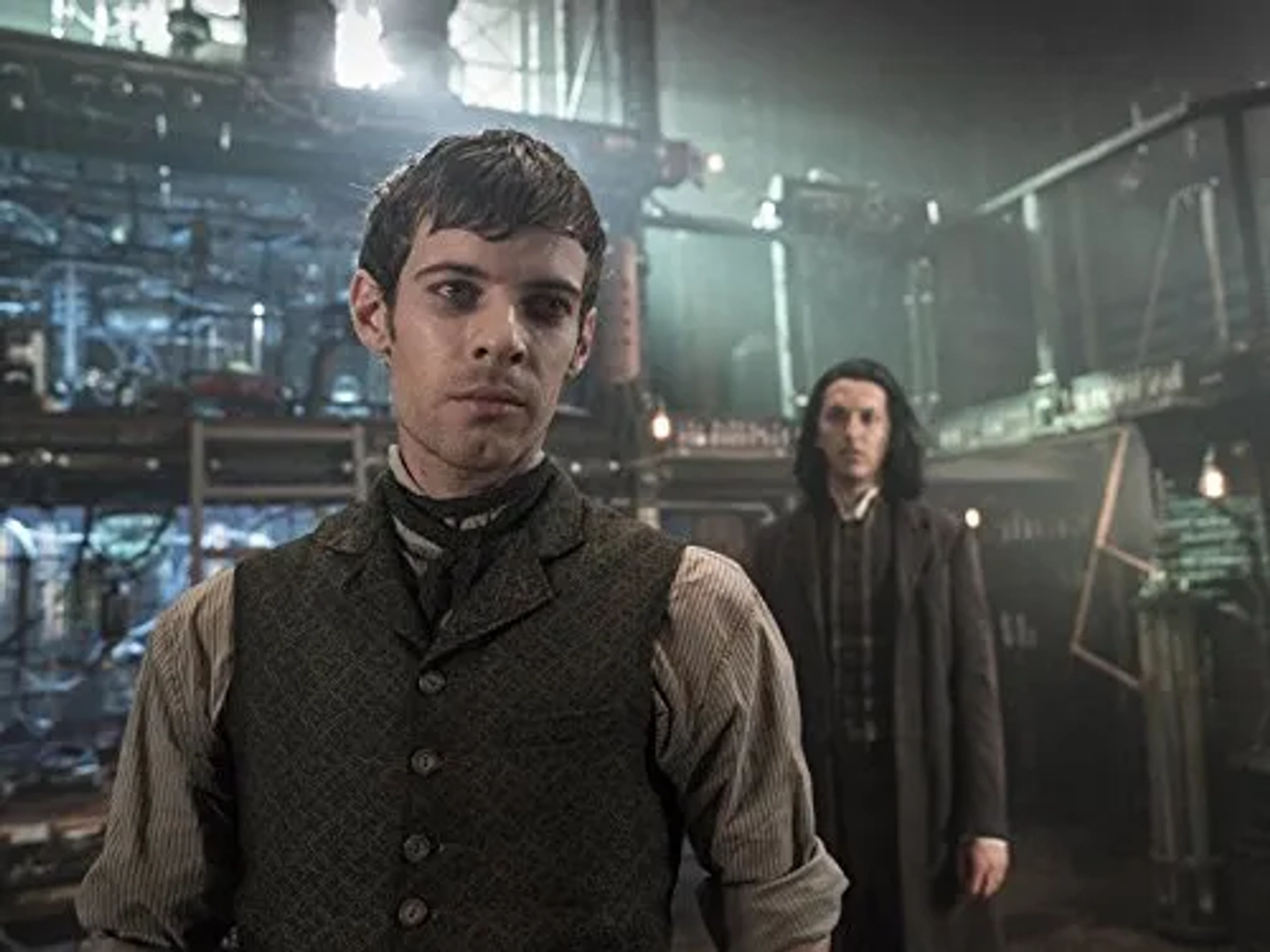 Harry Treadaway and Shazad Latif in Penny Dreadful (2014)