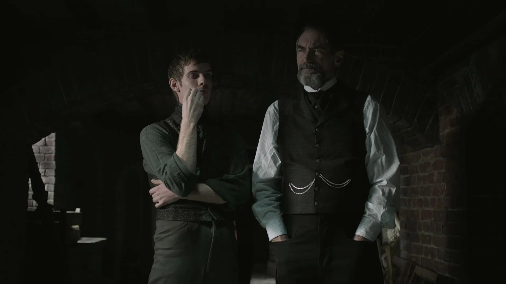 Timothy Dalton and Harry Treadaway in Penny Dreadful (2014)