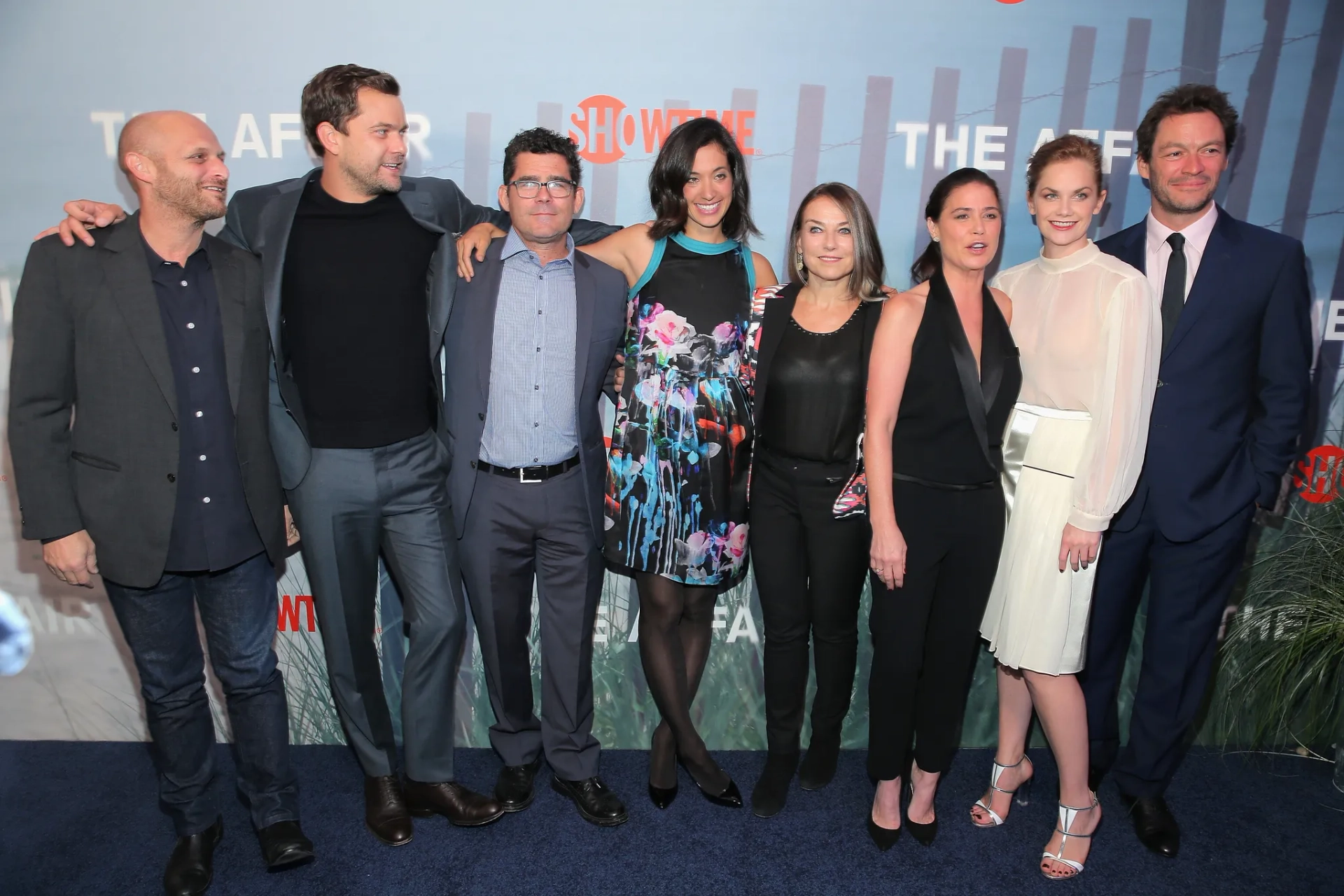 Joshua Jackson, Maura Tierney, Hagai Levi, Jeffrey Reiner, Dominic West, Ruth Wilson, Esther Perel, and Sarah Treem at an event for The Affair (2014)