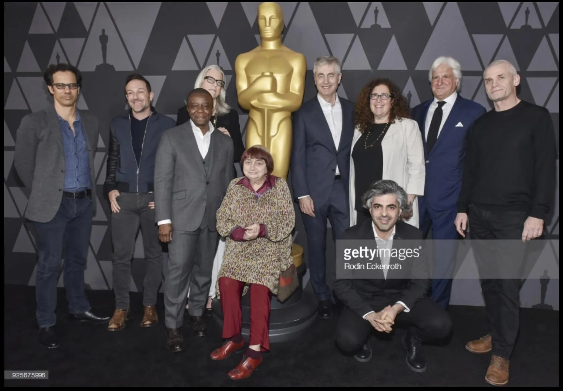 Joslyn Barnes, Dan Cogan, Julie Goldman, Steve James, Agnès Varda, Bryan Fogel, Yance Ford, Feras Fayyad, and Mark Mitten at an event for Last Men in Aleppo (2017)