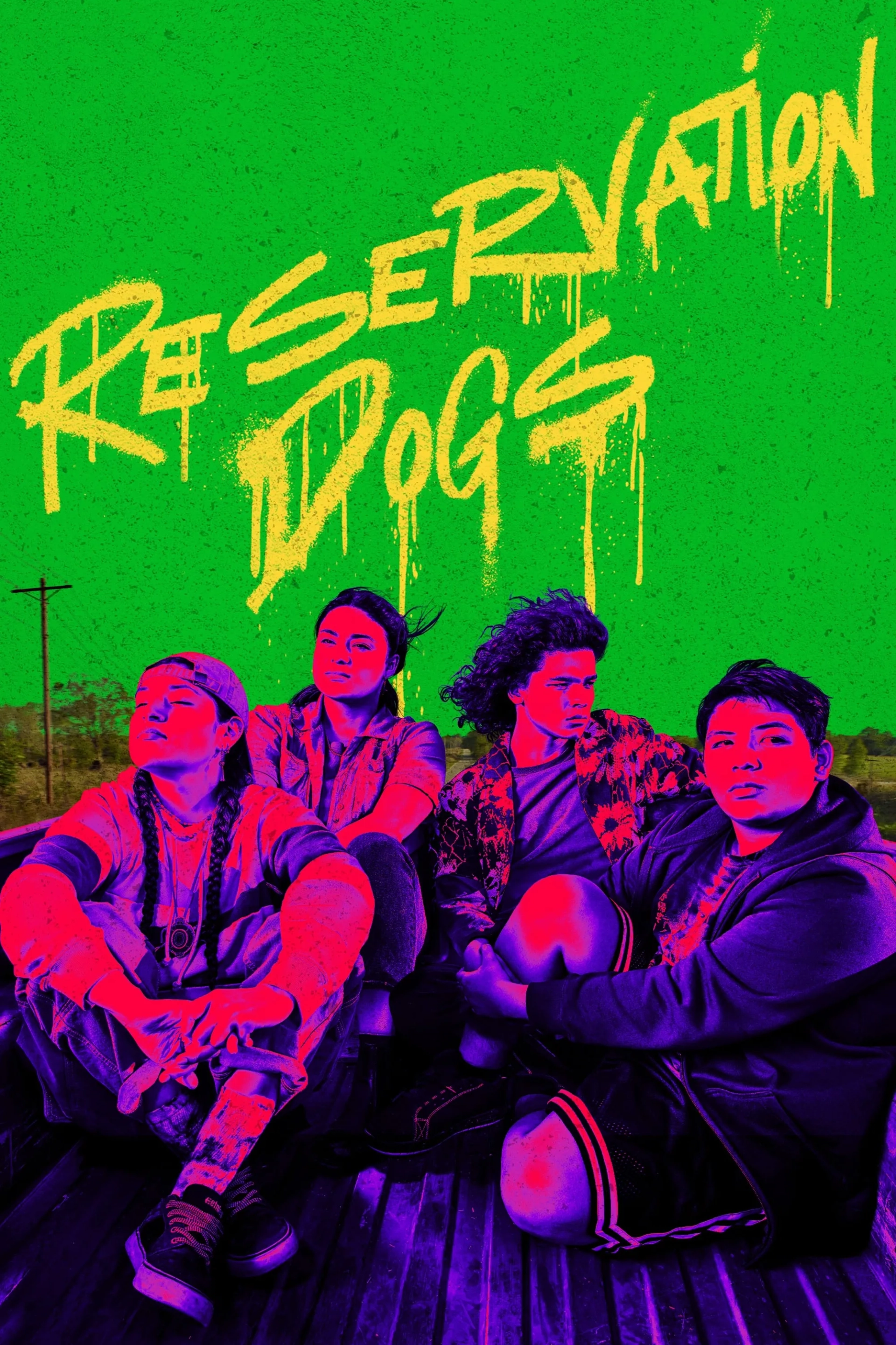 D'Pharaoh Woon-A-Tai, Paulina Alexis, Lane Factor, and Devery Jacobs in Reservation Dogs (2021)