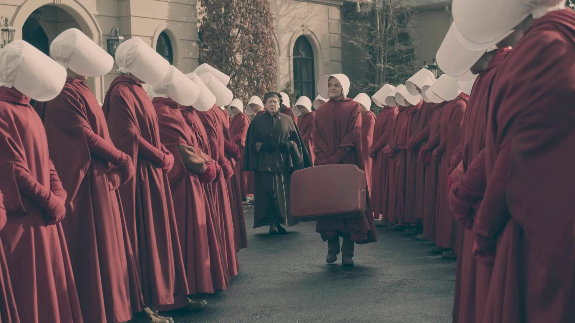 Ann Dowd and Madeline Brewer in The Handmaid's Tale (2017)