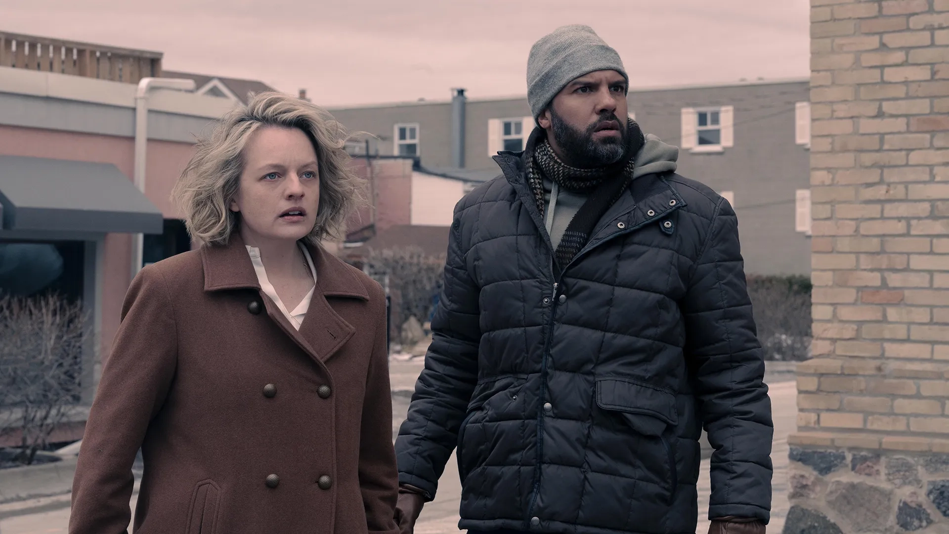 Elisabeth Moss and O-T Fagbenle in The Handmaid's Tale: Dear Offred (2022)