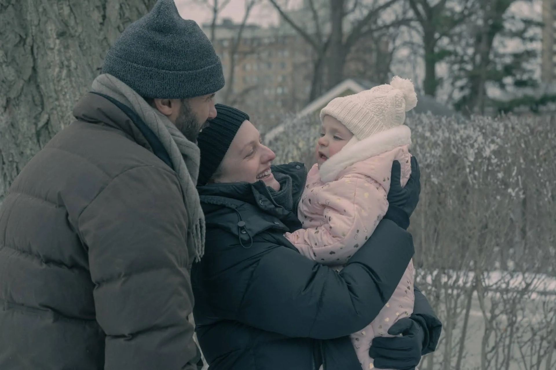 Elisabeth Moss and O-T Fagbenle in The Handmaid's Tale: Home (2021)