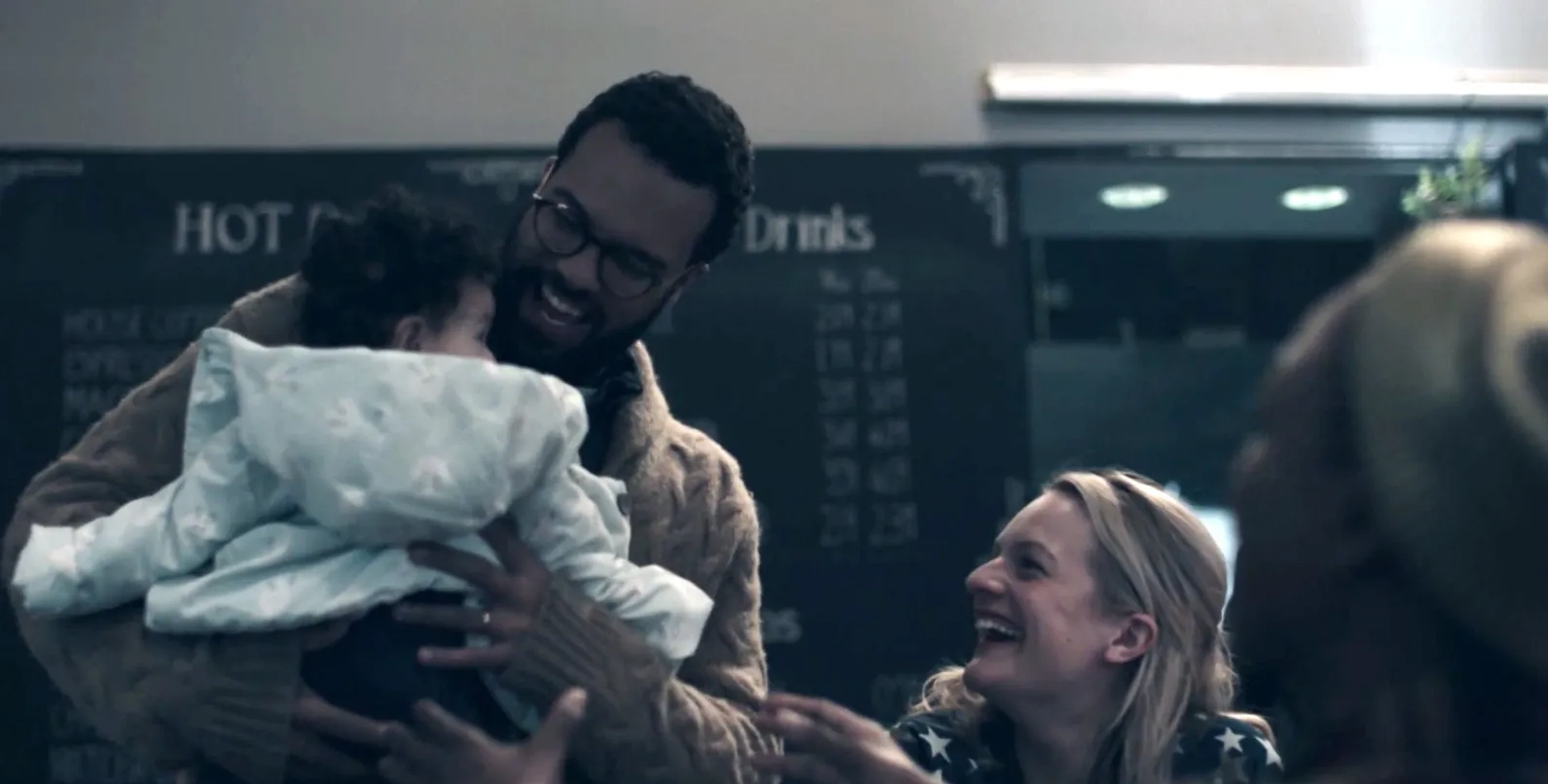 Elisabeth Moss, O-T Fagbenle, and Samira Wiley in The Handmaid's Tale (2017)