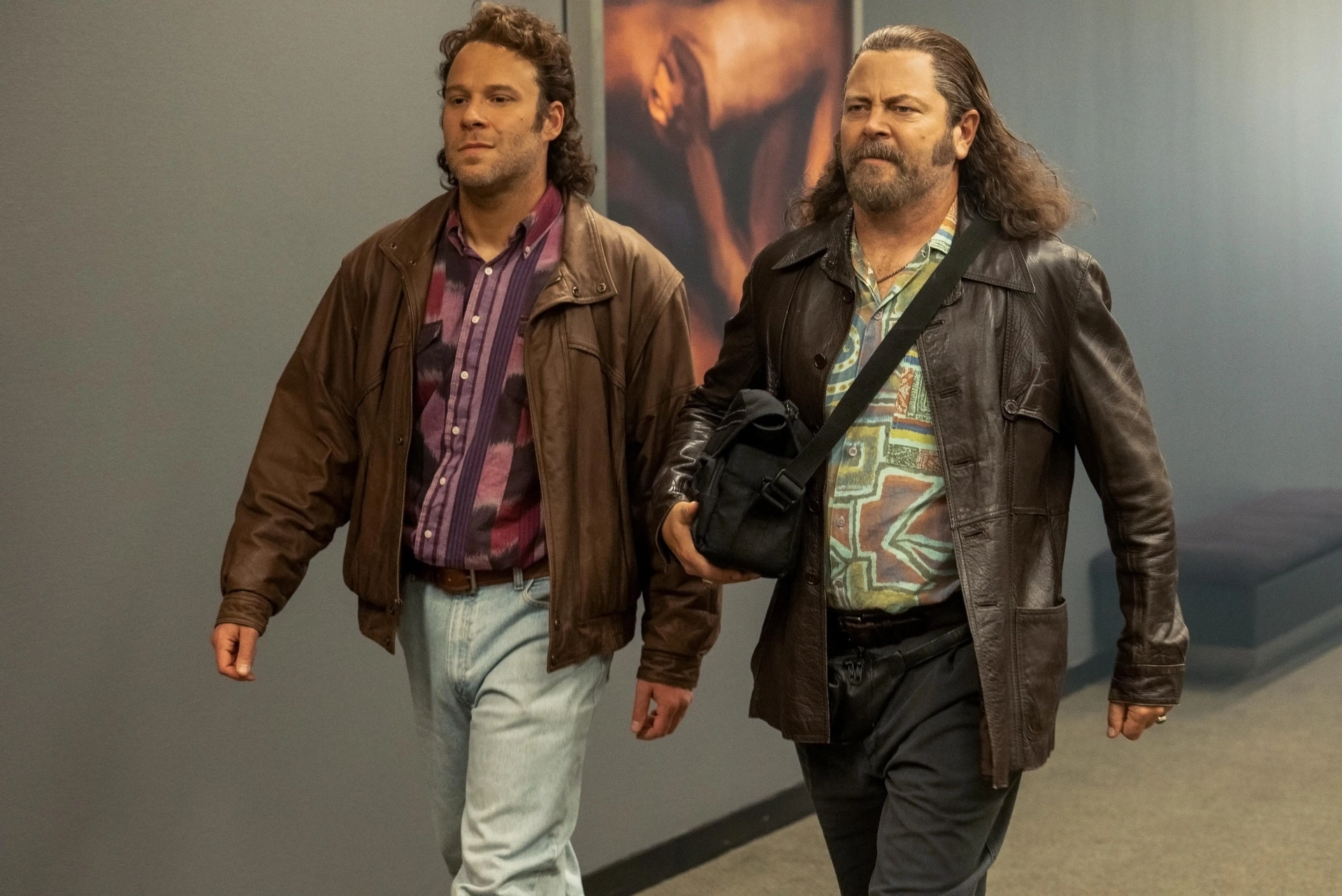 Nick Offerman and Seth Rogen in Pam & Tommy (2022)