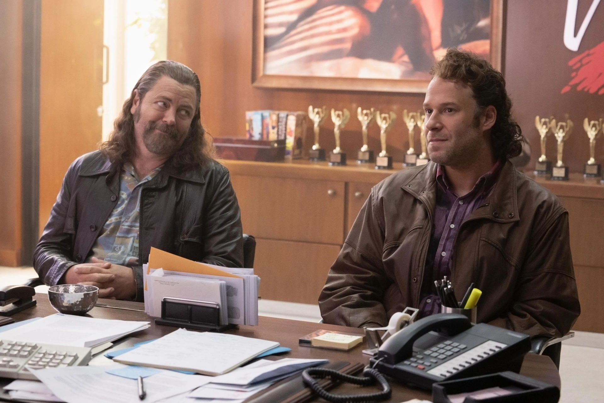 Nick Offerman and Seth Rogen in Pam & Tommy (2022)