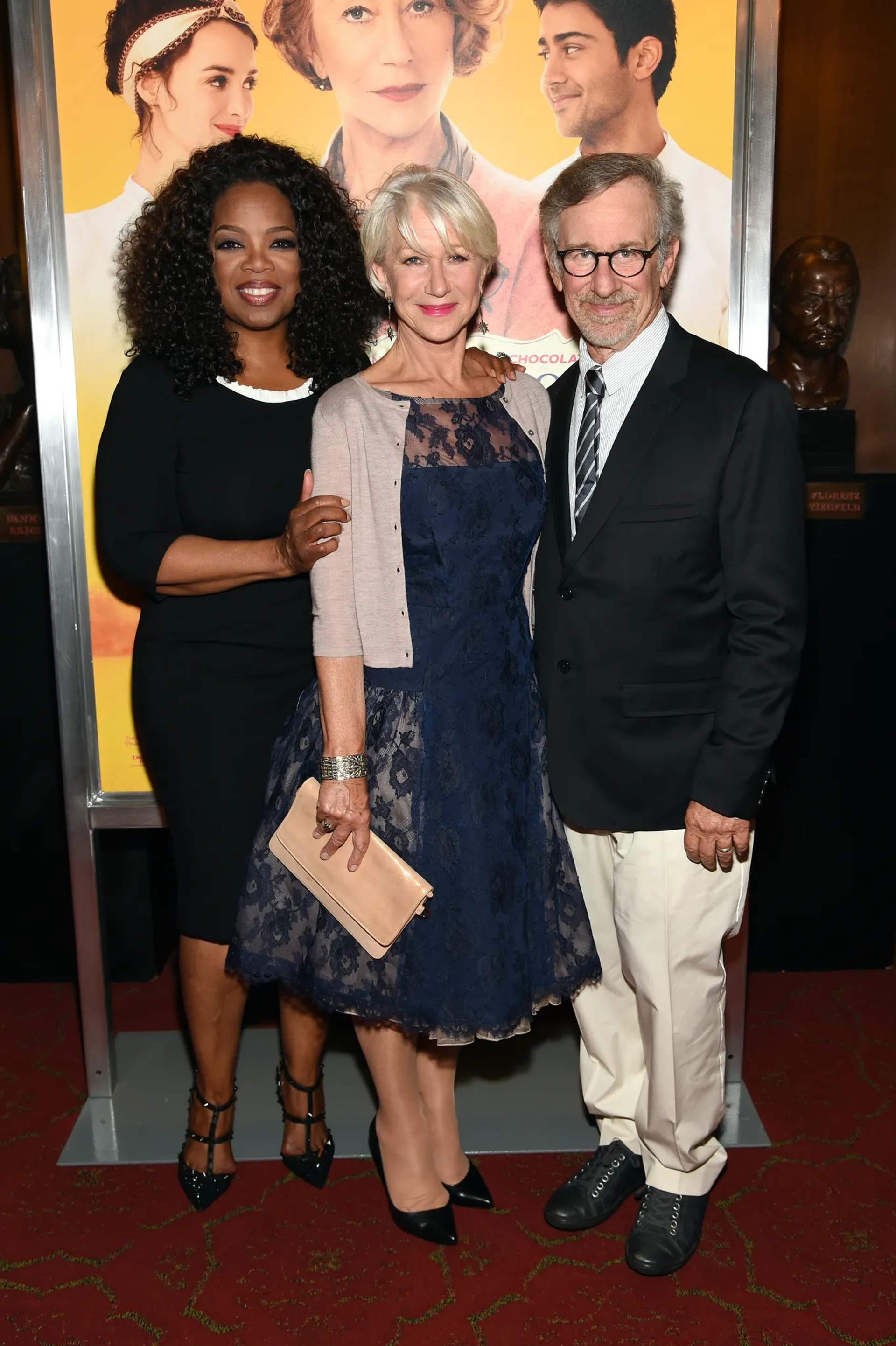 Steven Spielberg, Helen Mirren, and Oprah Winfrey at an event for The Hundred-Foot Journey (2014)