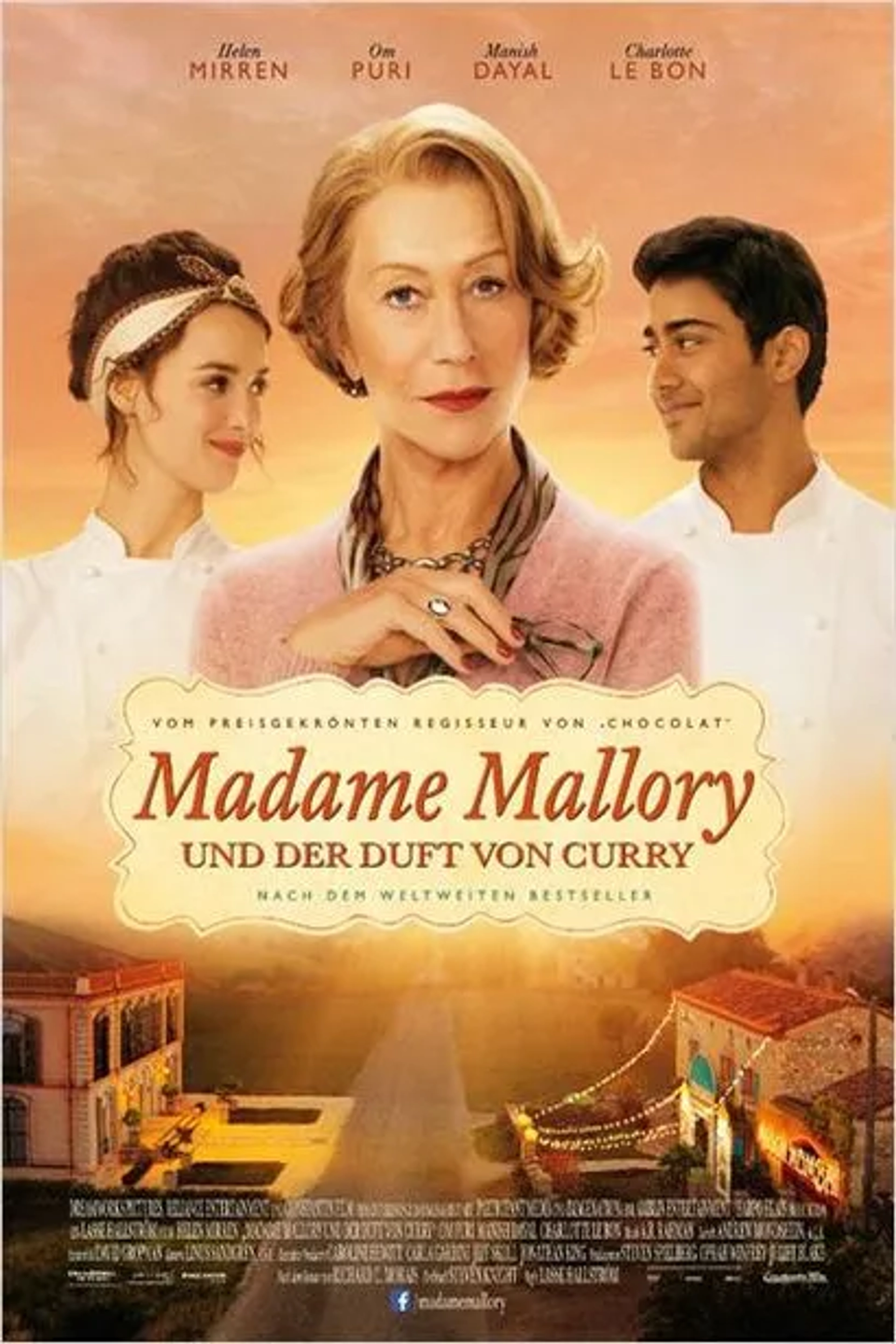 Helen Mirren, Manish Dayal, and Charlotte Le Bon in The Hundred-Foot Journey (2014)