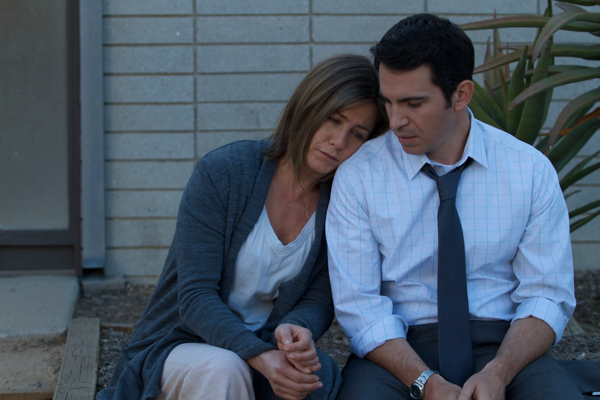 Jennifer Aniston and Chris Messina in Cake (2014)