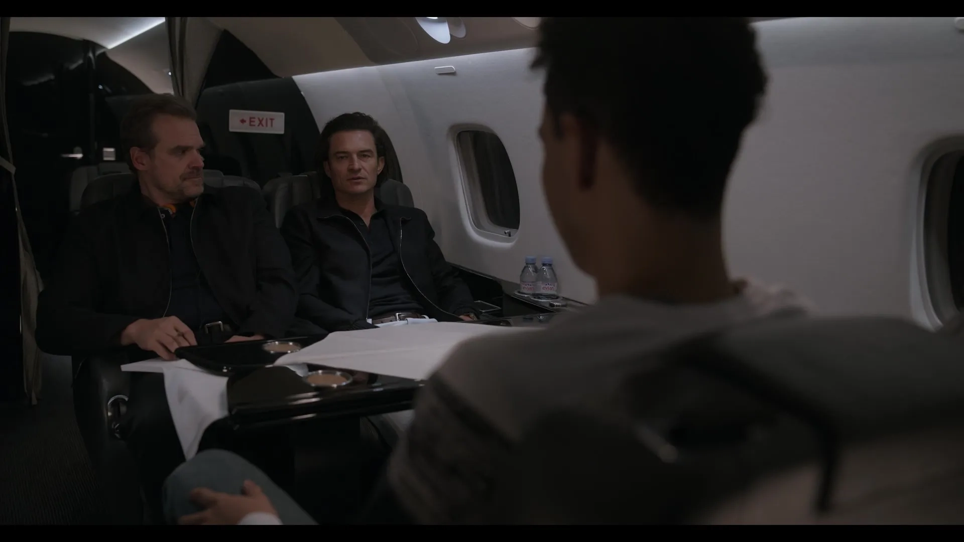 Orlando Bloom, David Harbour, and Archie Madekwe in Gran Turismo (2023)