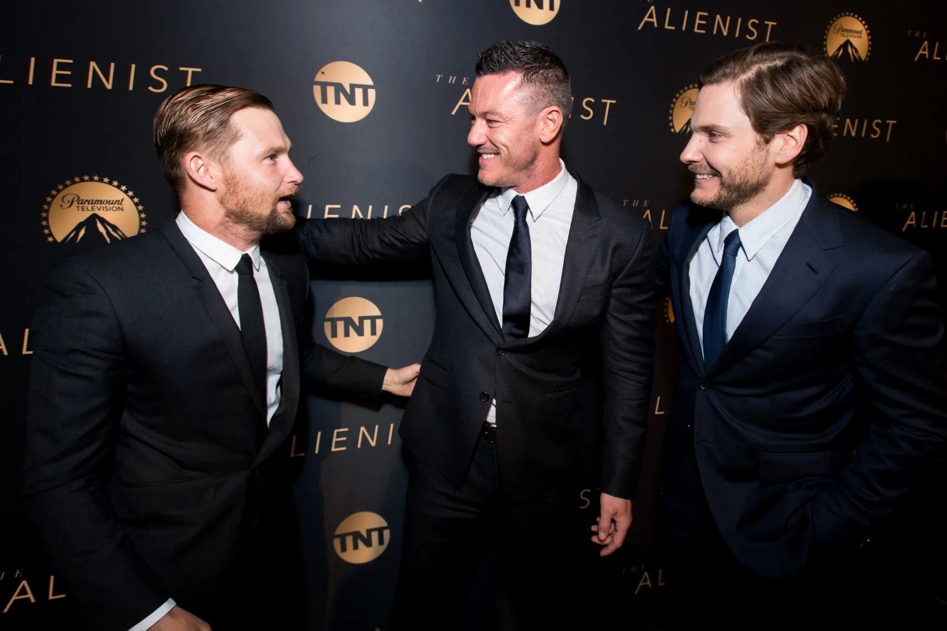 Daniel Brühl, Brian Geraghty, and Luke Evans at an event for The Alienist (2018)