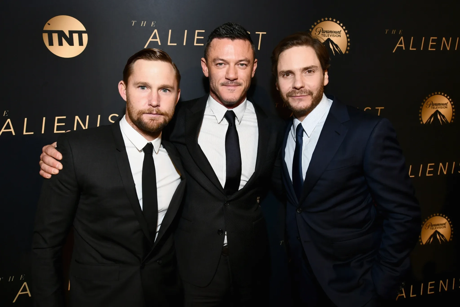 Daniel Brühl, Brian Geraghty, and Luke Evans at an event for The Alienist (2018)