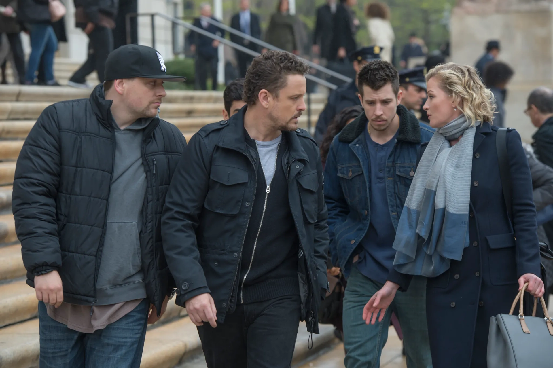 Gretchen Mol, David Lyons, Patrick Murney, and Beau Knapp in Seven Seconds (2018)