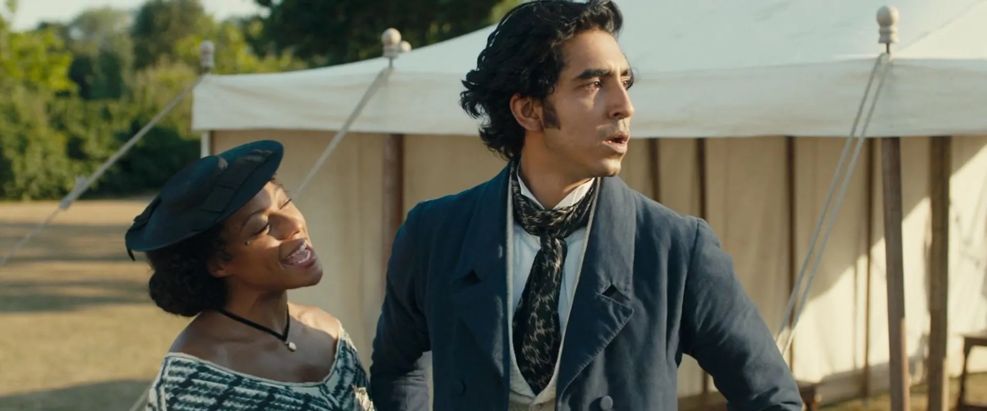Dev Patel and Rosalind Eleazar in The Personal History of David Copperfield (2019)