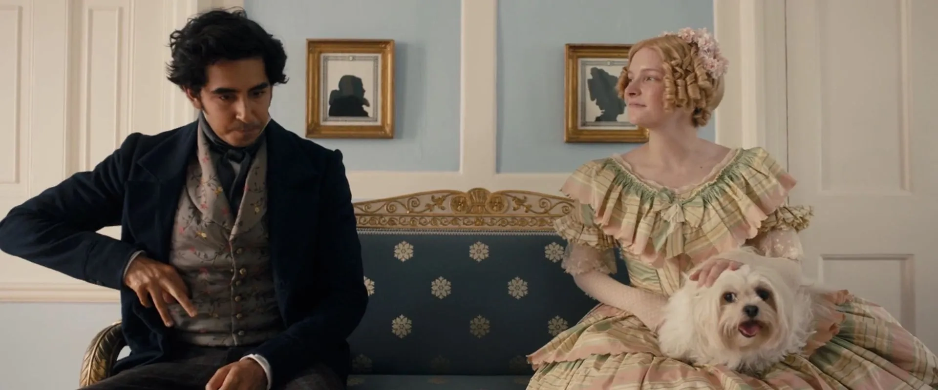 Dev Patel and Morfydd Clark in The Personal History of David Copperfield (2019)
