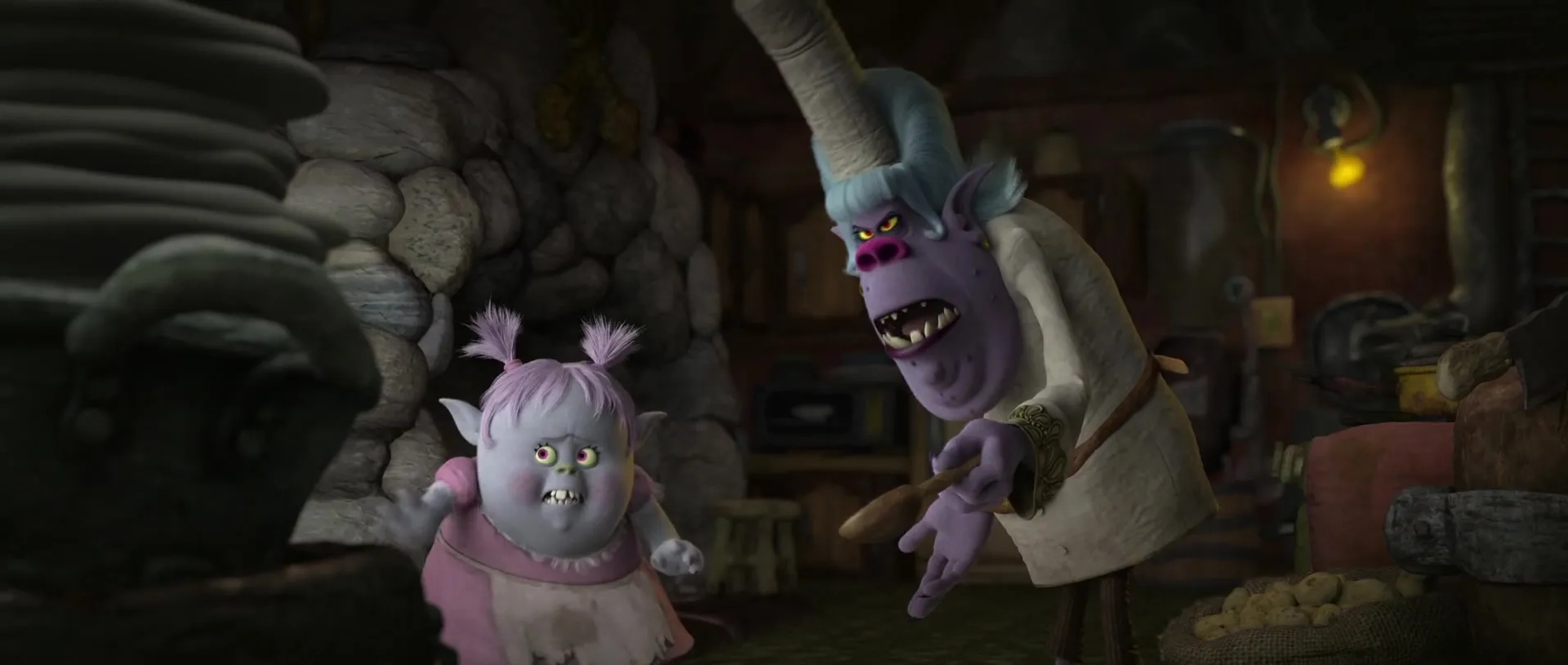 Christine Baranski and Zooey Deschanel in Trolls (2016)