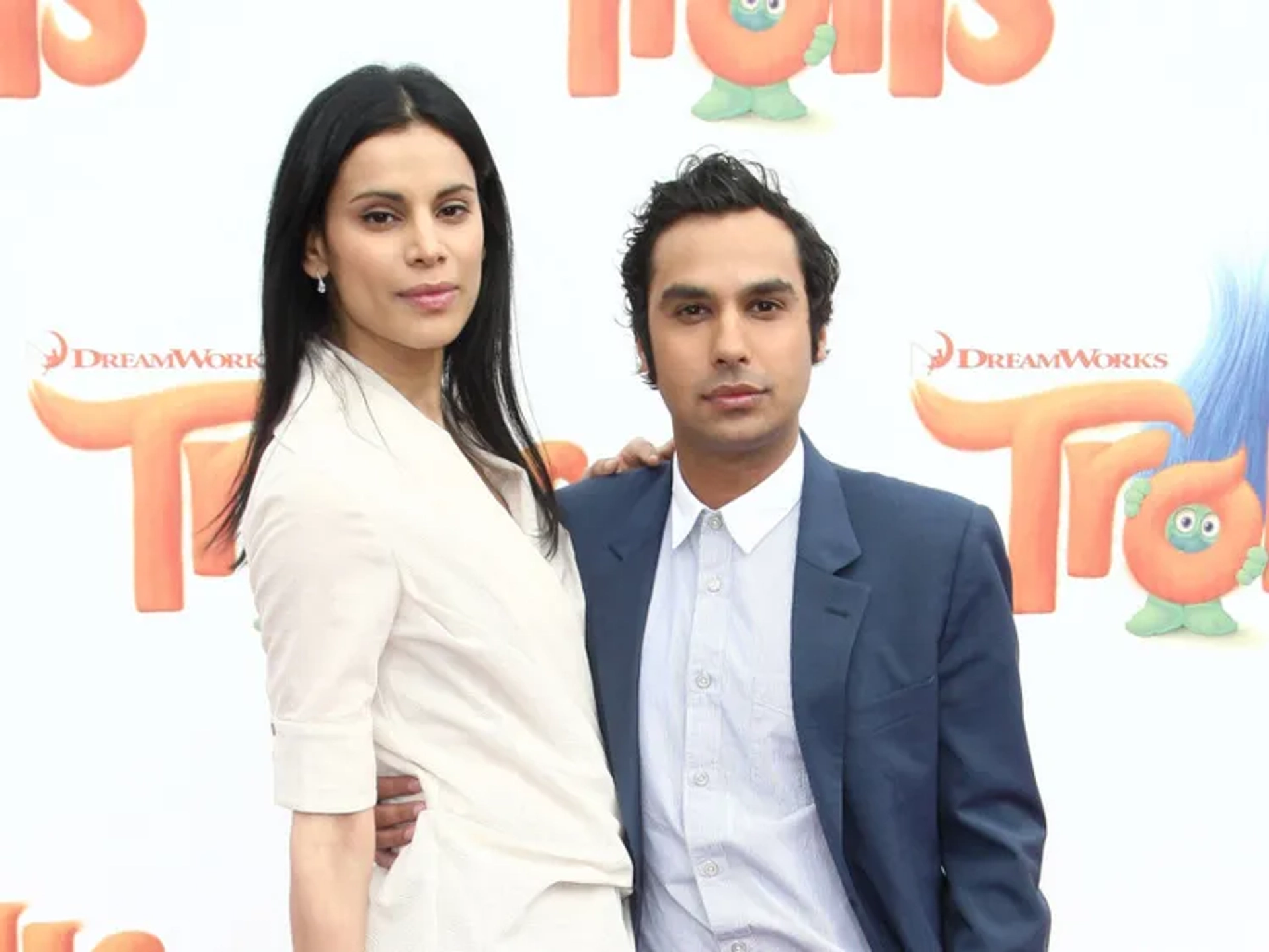 Kunal Nayyar and Neha Kapur at an event for Trolls (2016)