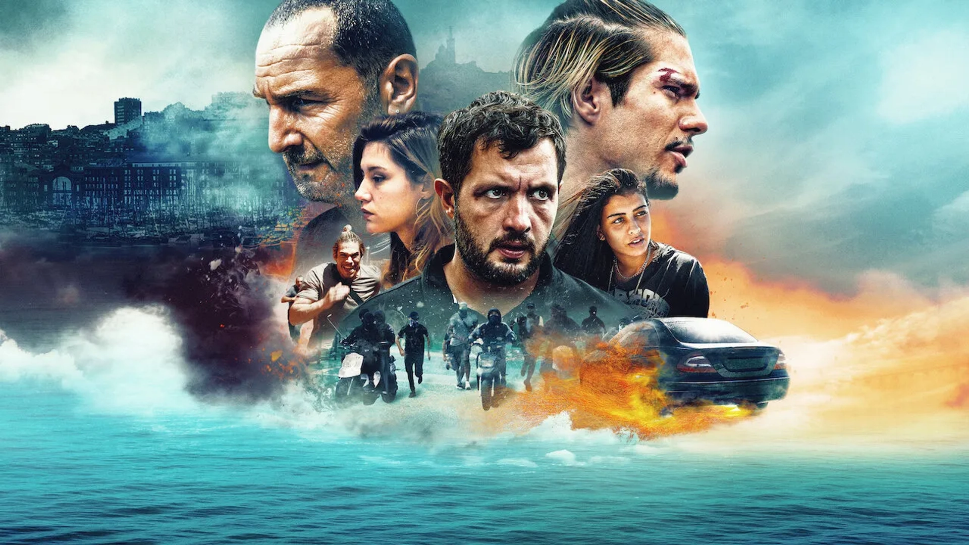 Gilles Lellouche, François Civil, Adèle Exarchopoulos, Karim Leklou, and Kenza Fortas in The Stronghold (2020)