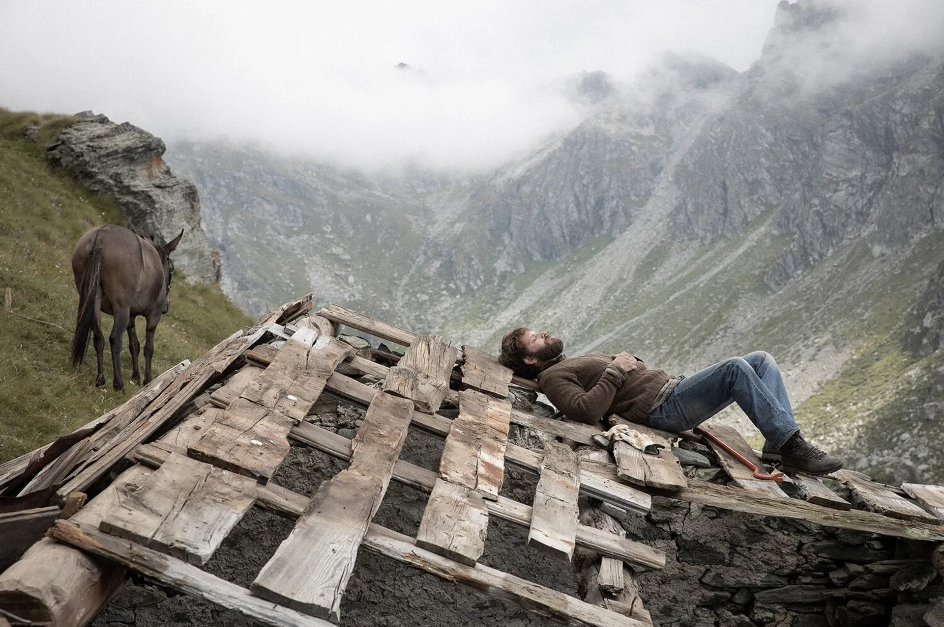 Alessandro Borghi in The Eight Mountains (2022)