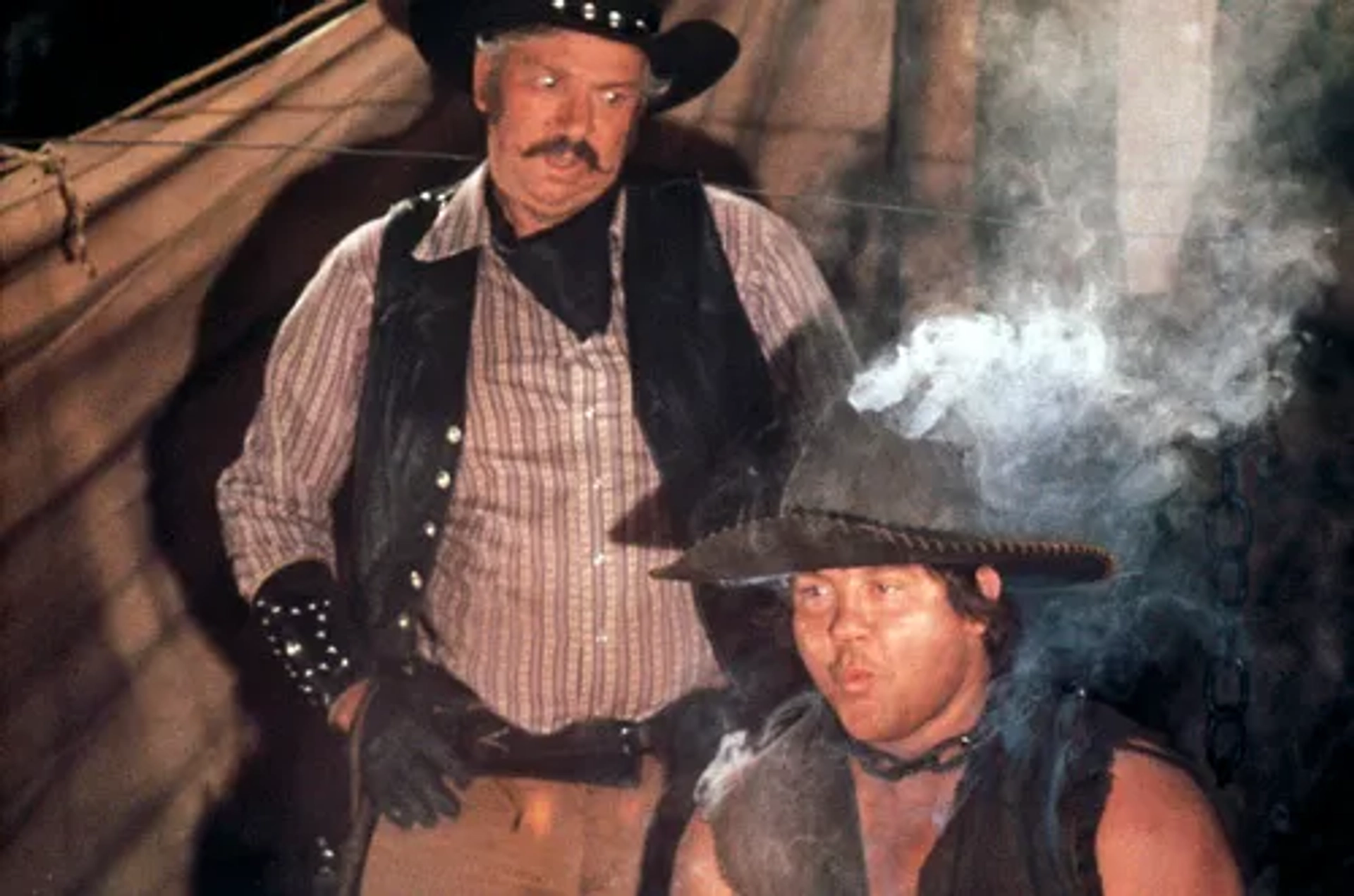 Slim Pickens and Alex Karras in Blazing Saddles (1974)