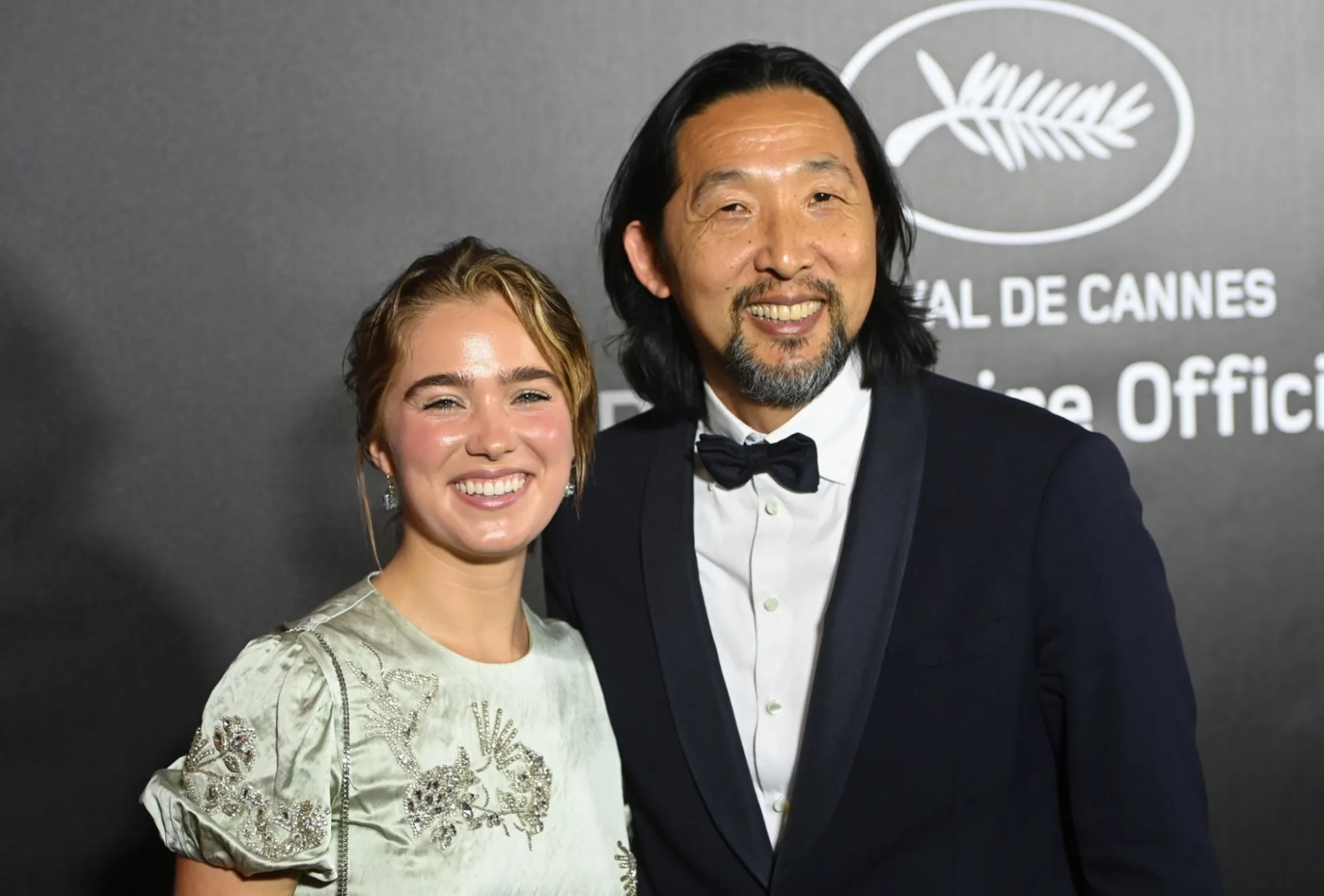 Kogonada and Haley Lu Richardson at an event for After Yang (2021)